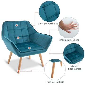 HOMCOM Relaxsessel Sessel (Set, 1-St., 1 Einzelsessel), Mit Gummiholzbeinen