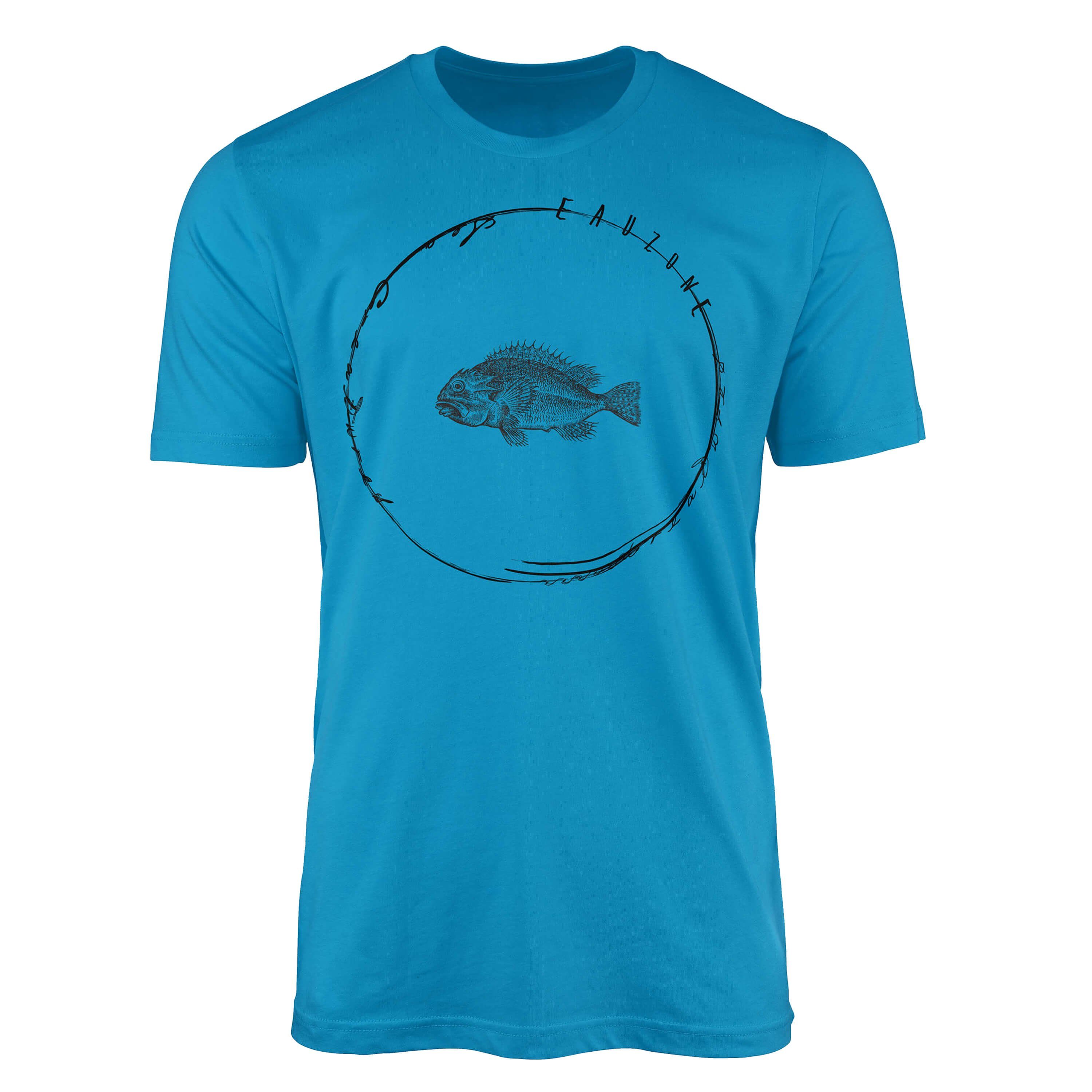 Sinus Art T-Shirt T-Shirt Tiefsee Fische - Serie: Sea Creatures, feine Struktur und sportlicher Schnitt / Sea 027 Atoll