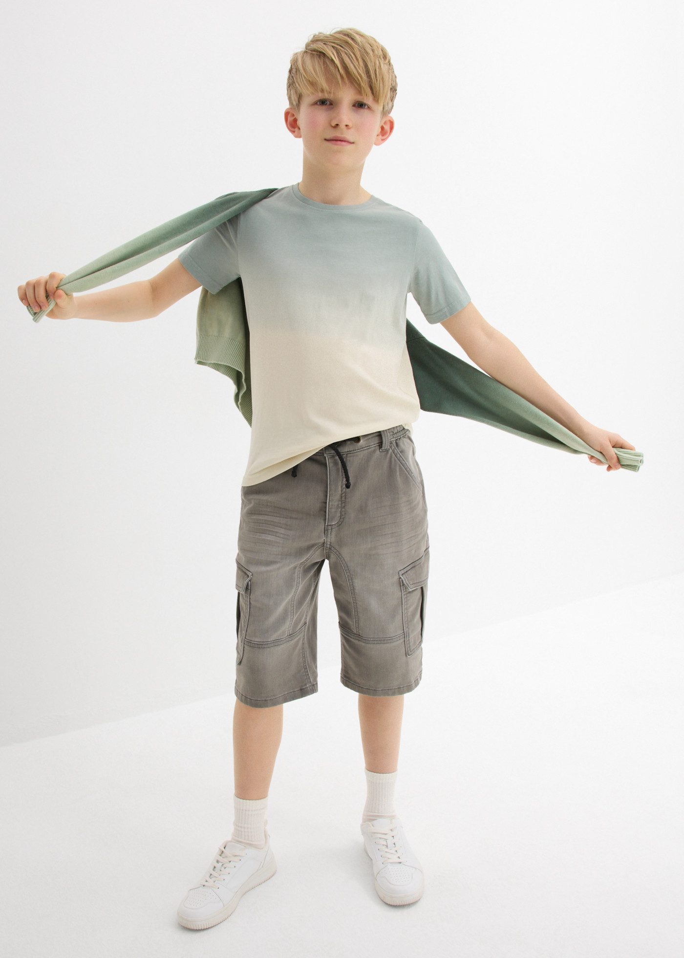 bonprix T-Shirt aus reiner Baumwolle, mit Farbverlauf, Kurzarm-Design – Bild 4 von 5