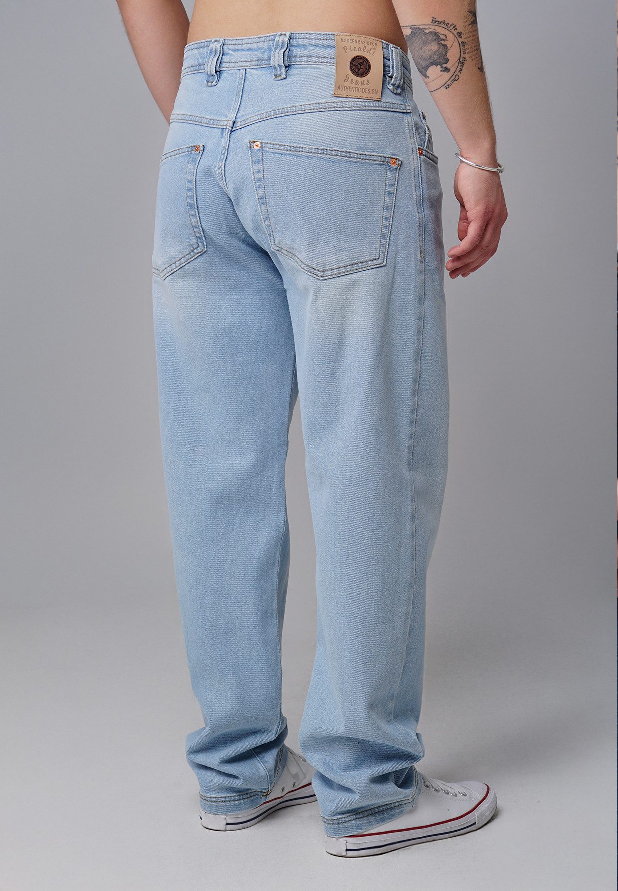 PICALDI Jeans 5-Pocket-Jeans Zicco 472 Rivet – Relaxed Tapered Fit Pale Blue (1-tlg) Helle Waschung