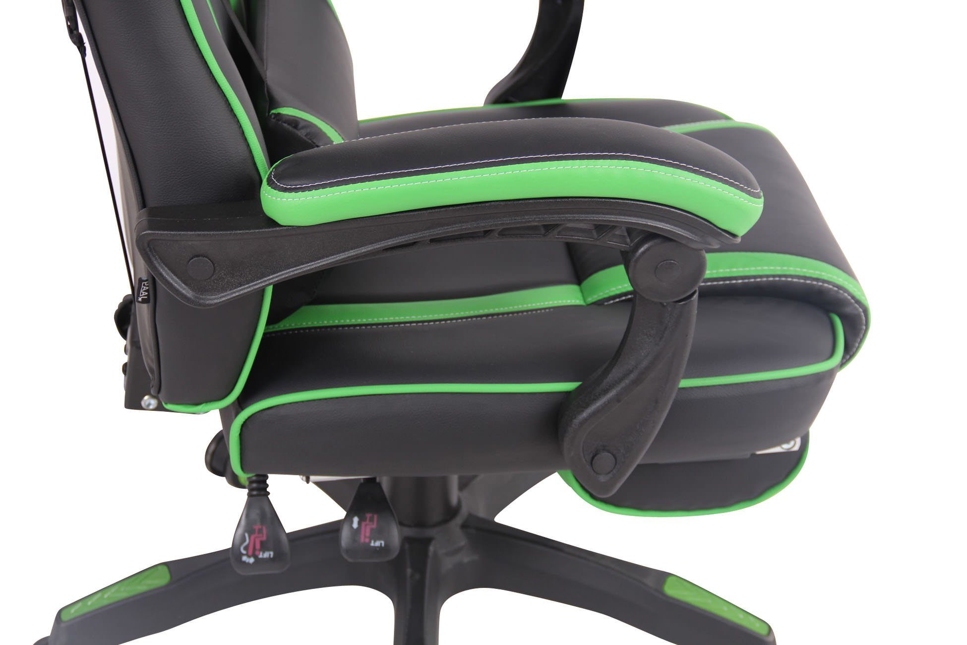 Gaming Fußablage schwarz/grün Heat mit CLP Kunstleder, Chair