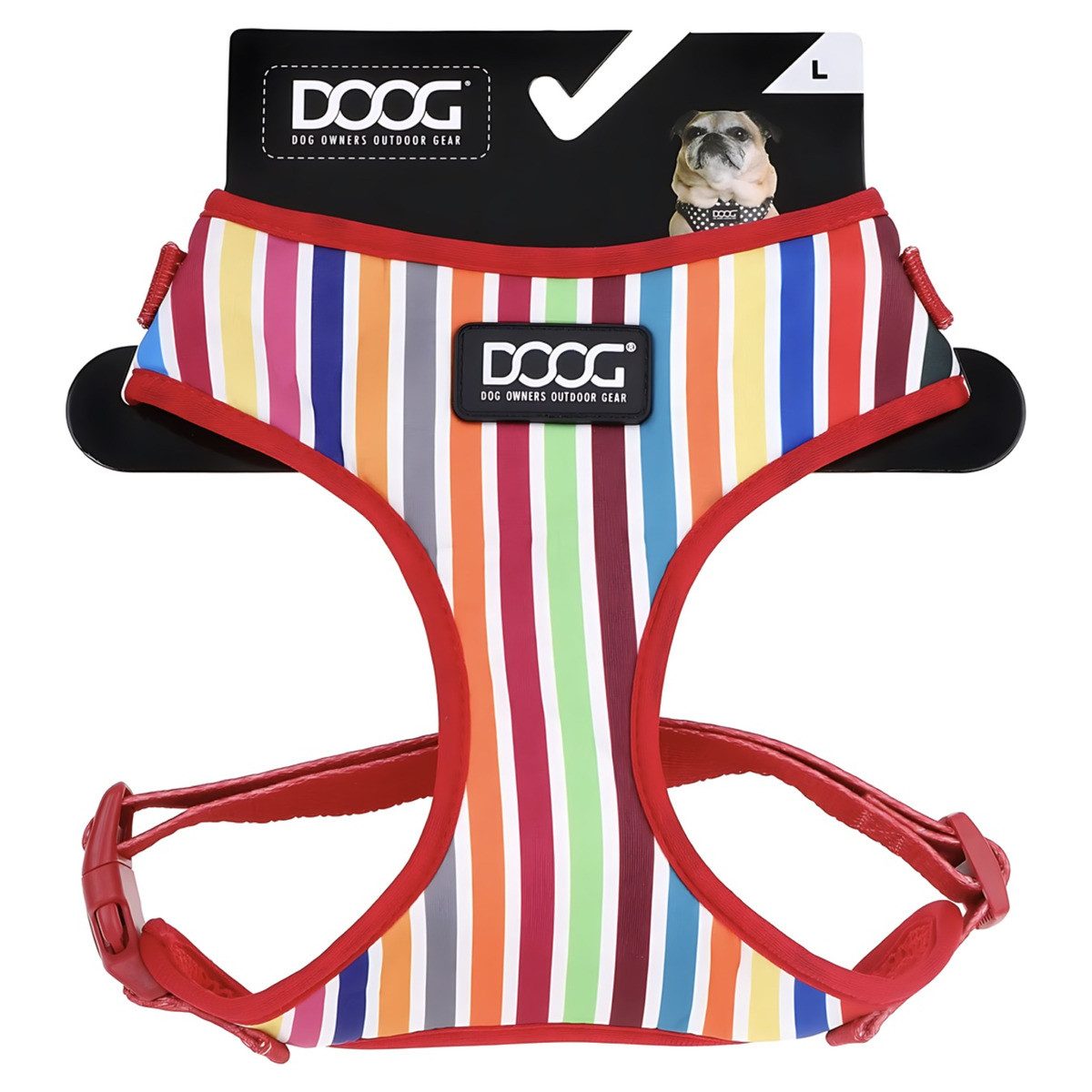 DOOG Hunde-Geschirr Neopren Geschirr Scooby multi-color stripped