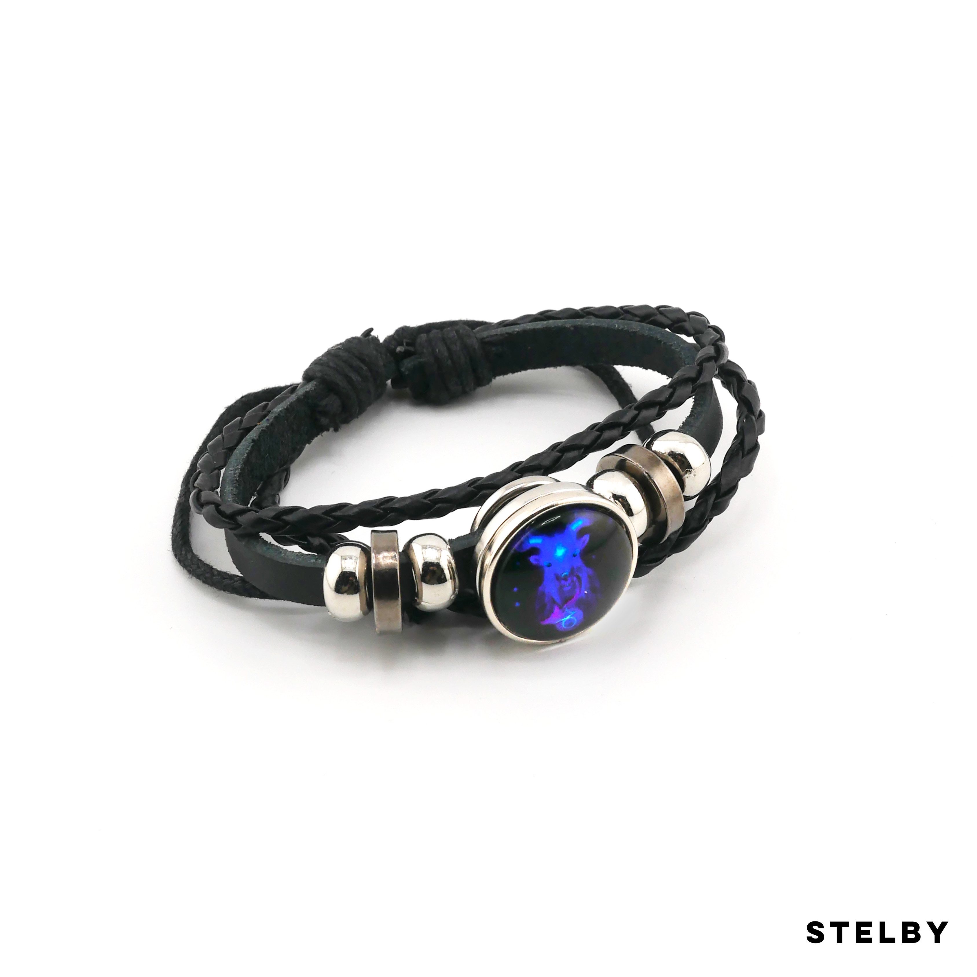 Stelby Armband mit Gravur Armband Sternzeichen Steinbock mit 3D Gravur im Glas (Weihnachtsgeschenk, Geburtstagsgeschenk, Valentinstaggeschenk, modern, minimalistisch), langlebig, pflegeleicht, unisex