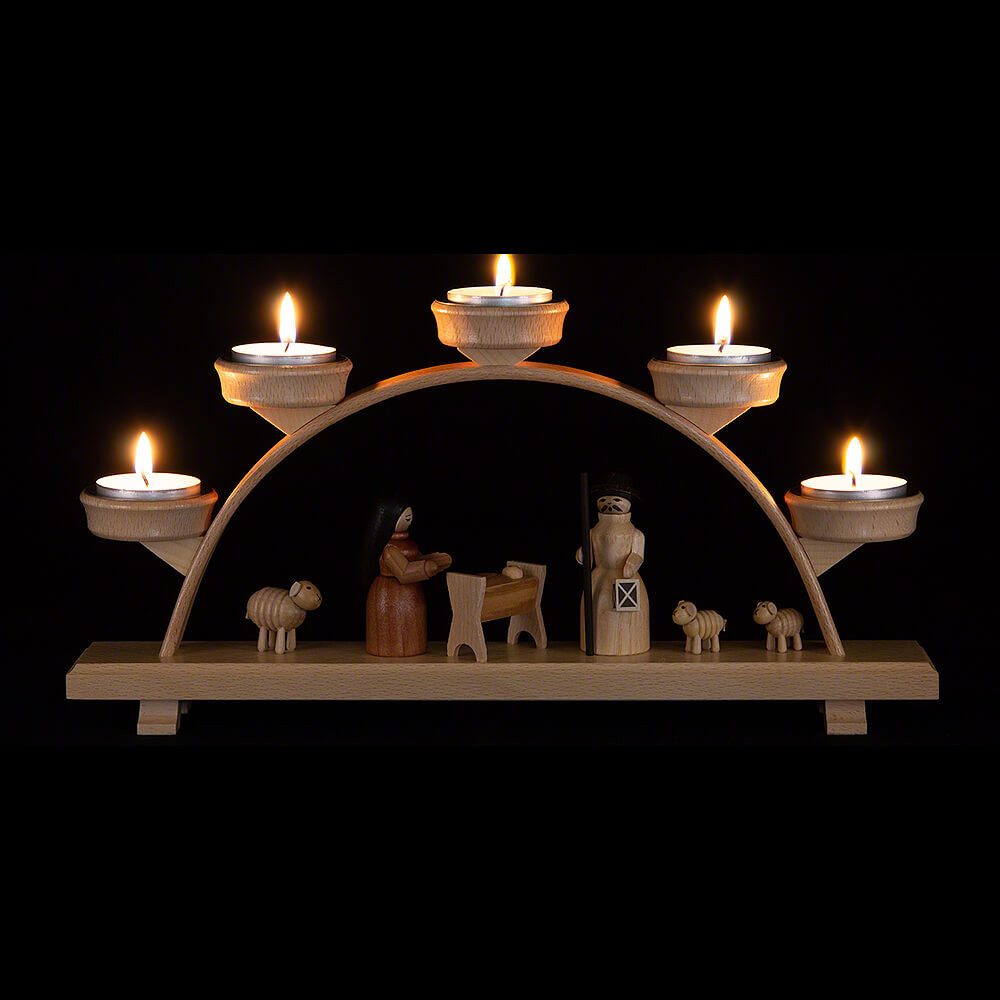 Spielwarenmacher Günther e.K. Schwibbogen Schwibbogen mit Krippenfiguren (32,5x16cm) von Spielwarenmacher Günth