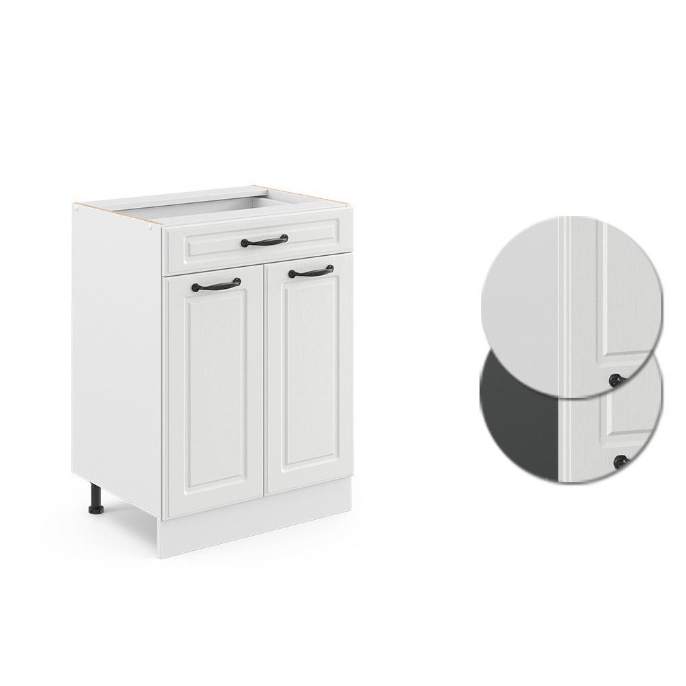 Vicco Unterschrank R-Line, Weiß Landhaus/Weiß, 60 cm mit Schublade, ohne Arbeitsplatte (1-St)