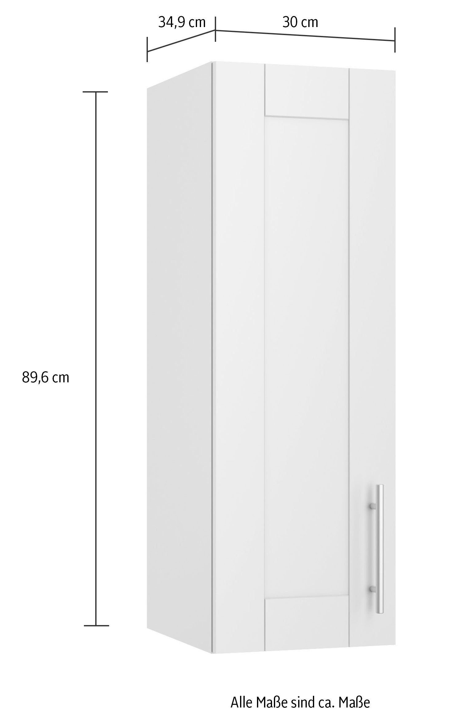 OPTIFIT Hängeschrank Ahus Breite 30 | Nachbildung weiß matt/wildeiche cm Nachbildung wildeiche