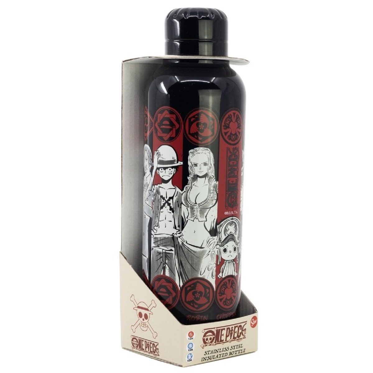 One Piece Anime Trinkflasche Isolierte Edelstahl Thermotrinkflasche 515 ml, Edelstahl