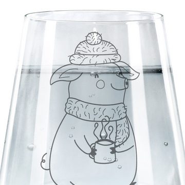 Mr. & Mrs. Panda Glas Schwein Glühwein - Transparent - Geschenk, Advent, Weihnachtsmarkt, W, Premium Glas, Exklusive Gravur
