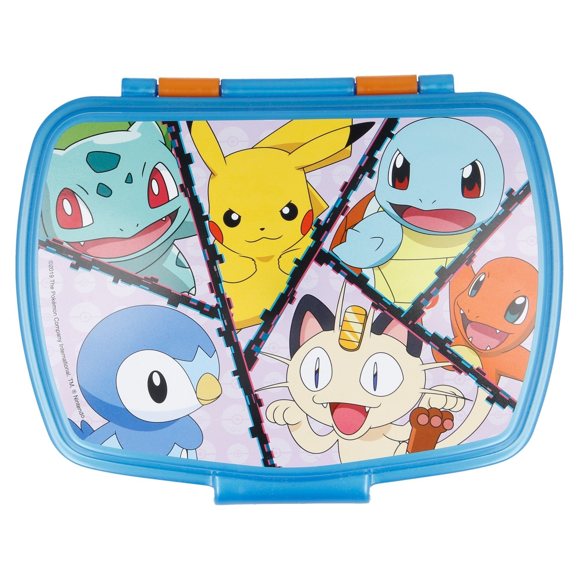 POKÉMON Lunchbox Pokemon Pikachu Kinder 4 teiliges Lunch Set, Kunststoff, (4-tlg., Spar-Set), Brotdose Trinkflasche Messer und Gabel