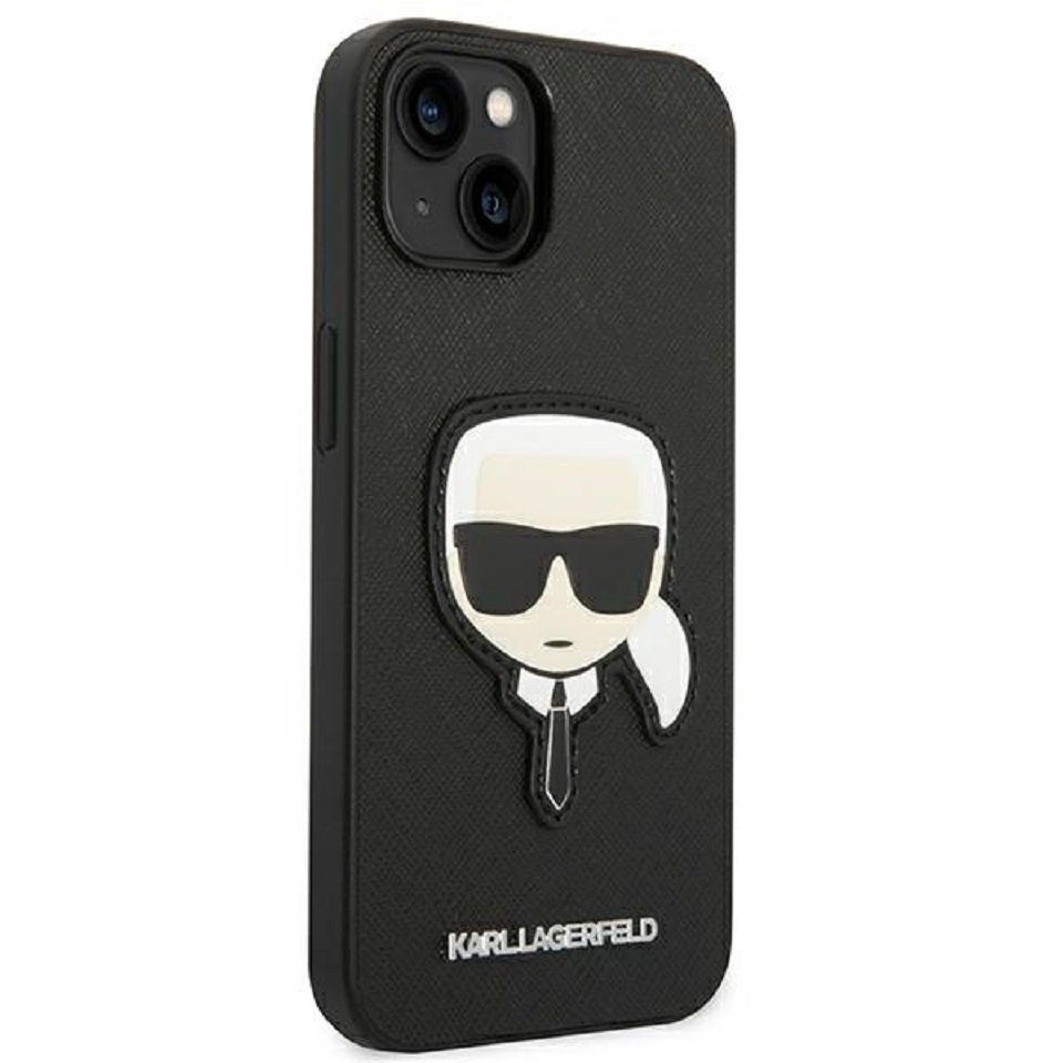 KARL LAGERFELD Handyhülle Case iPhone 14 Plus Figur Kunstleder schwarz 6,7 Zoll, Kantenschutz
