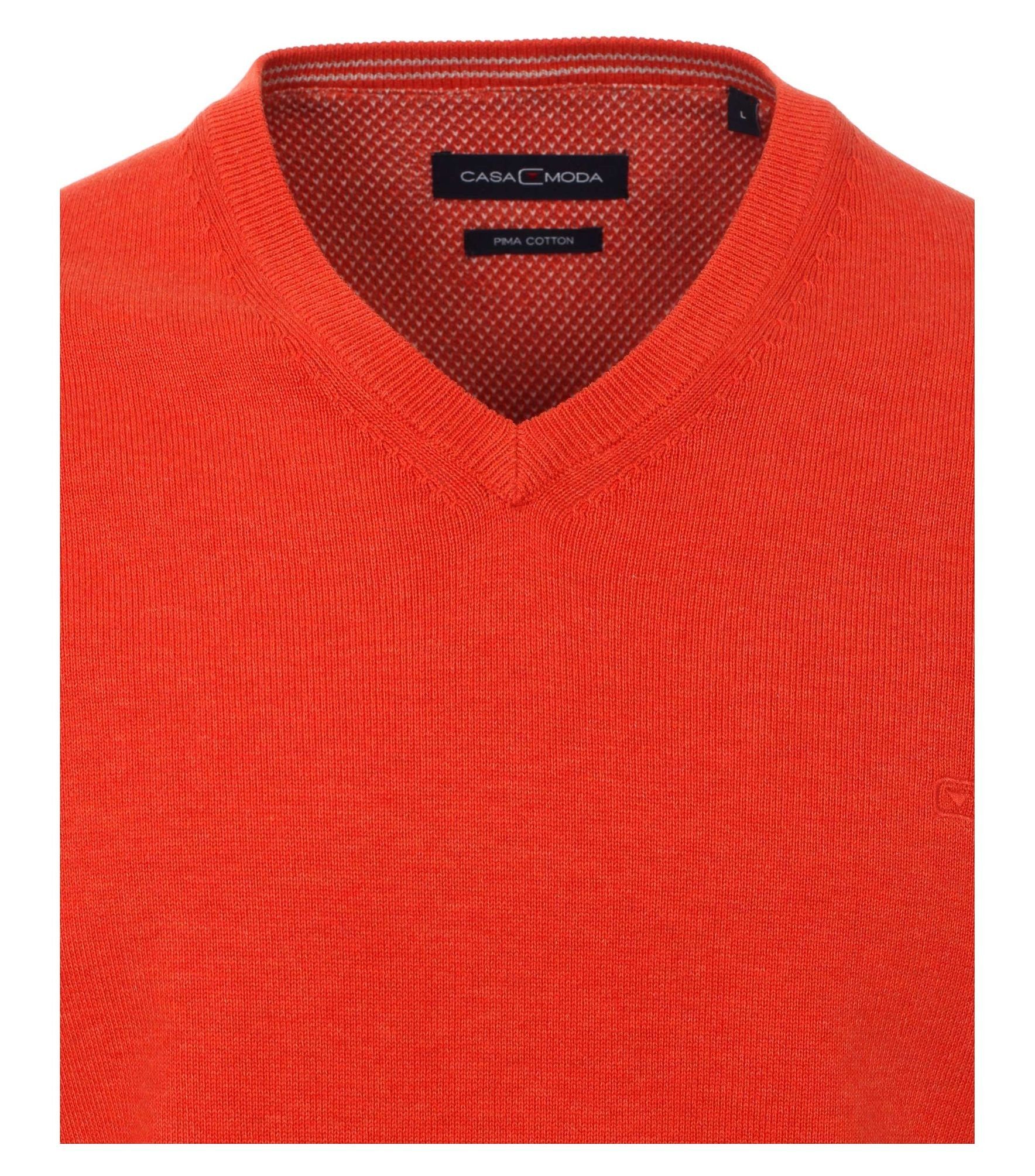 Orange PIMA-Baumwolle 004430 V-Ausschnitt-Pullover CASAMODA (458)