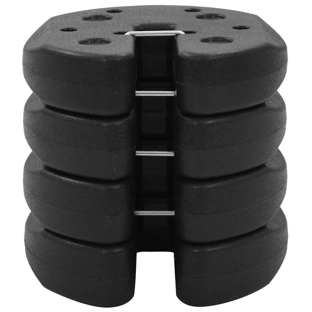 furnicato Pavillon-Sandsäcke Beton-Gewichtsplatten 22x5 cm Schwarz für Outdoor-Strukturen, Wetterfeste Standfüße, stapelbar und für 30-mm-Rohre geeignet