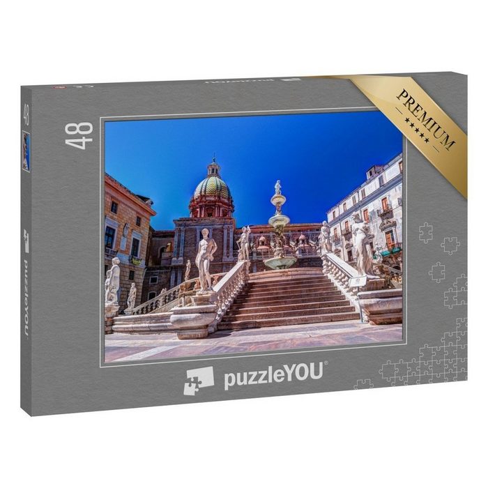 puzzleYOU Puzzle Brunnen der Schande Piazza Pretoria Palermo 48 Puzzleteile puzzleYOU-Kollektionen Italien