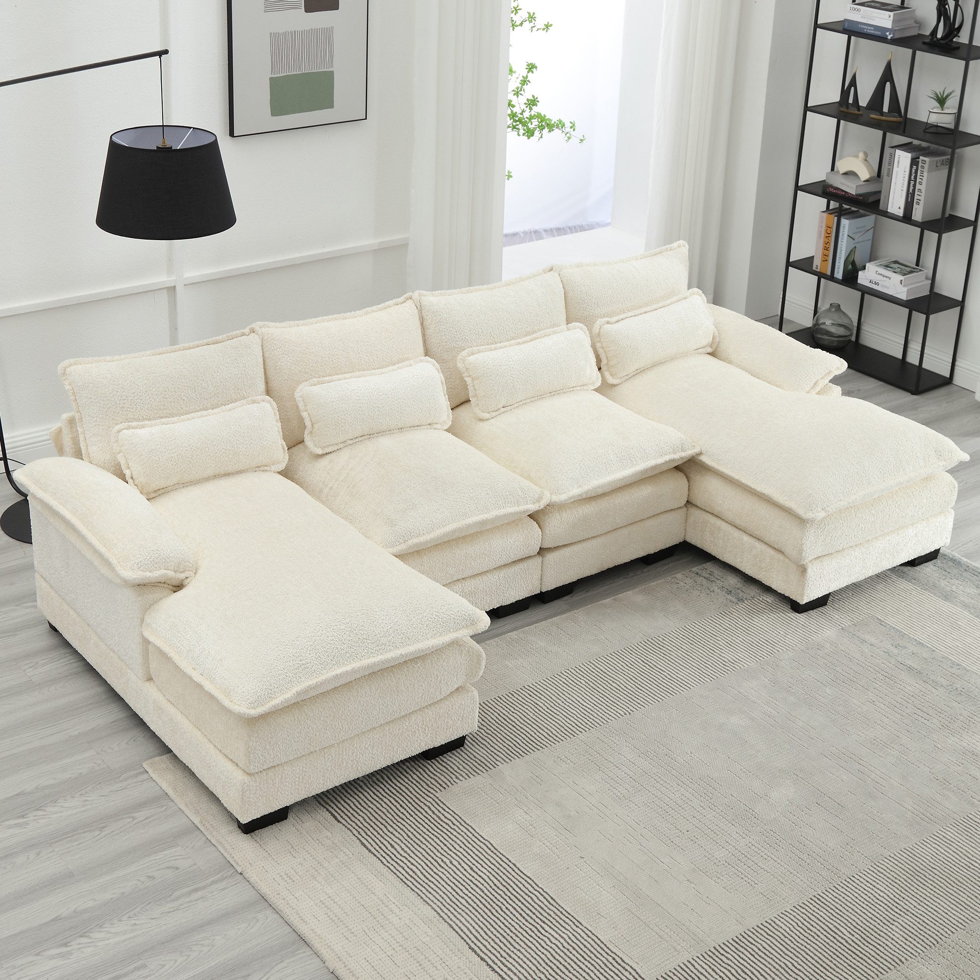 KLAM HOME Sofa Modernes U-förmiges 4-Sitzer günstig online kaufen