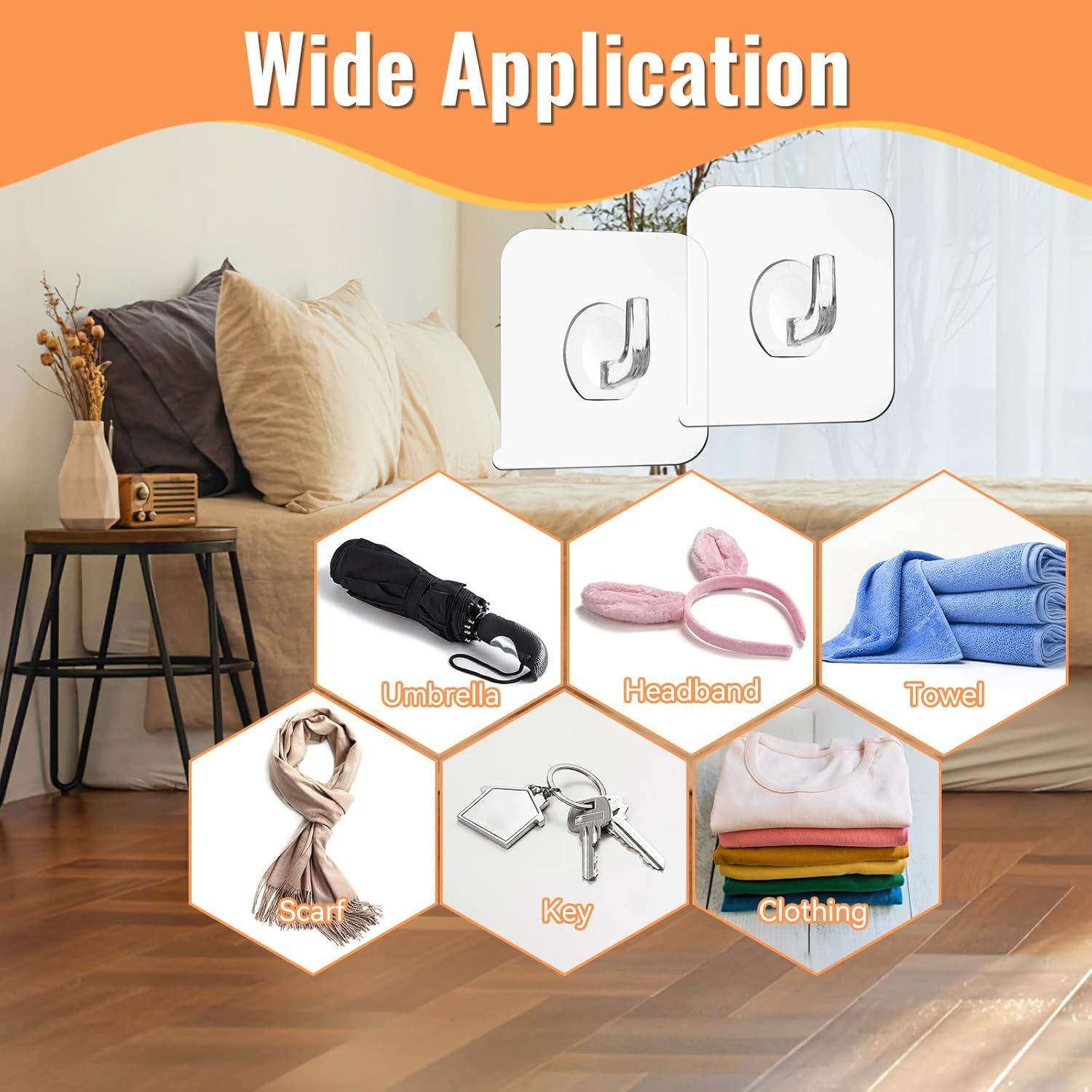 FELIXLEO Klebehaken Transparente Haken Selbstklebende Klebehaken mit Schaber, (20-St)