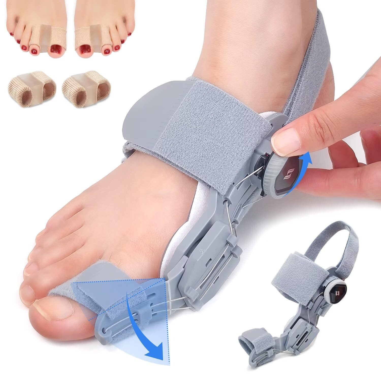 Hallux-Bandage Ballenzehen-Korrektor für Großzehen erstellbare Zehenglätte mit Knopf