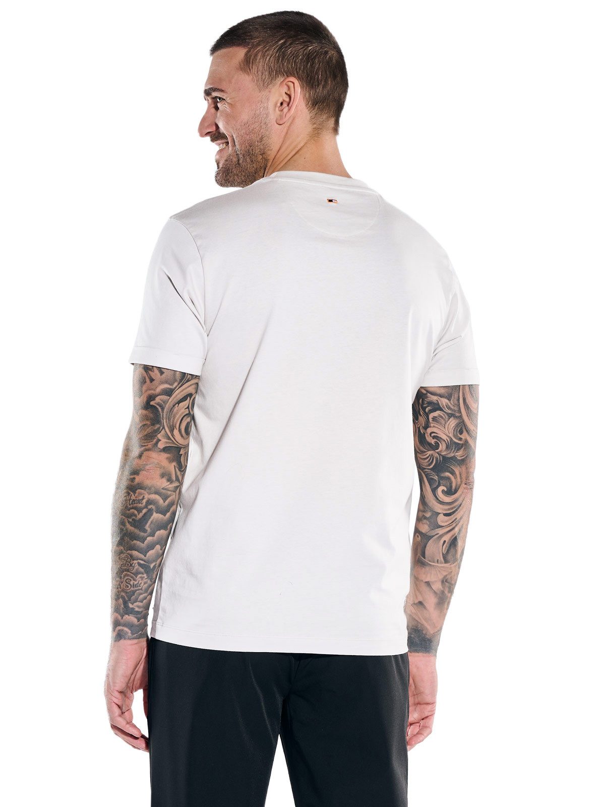 emilio adani T-Shirt Herren Rundhals T-Shirt, Hellgrau