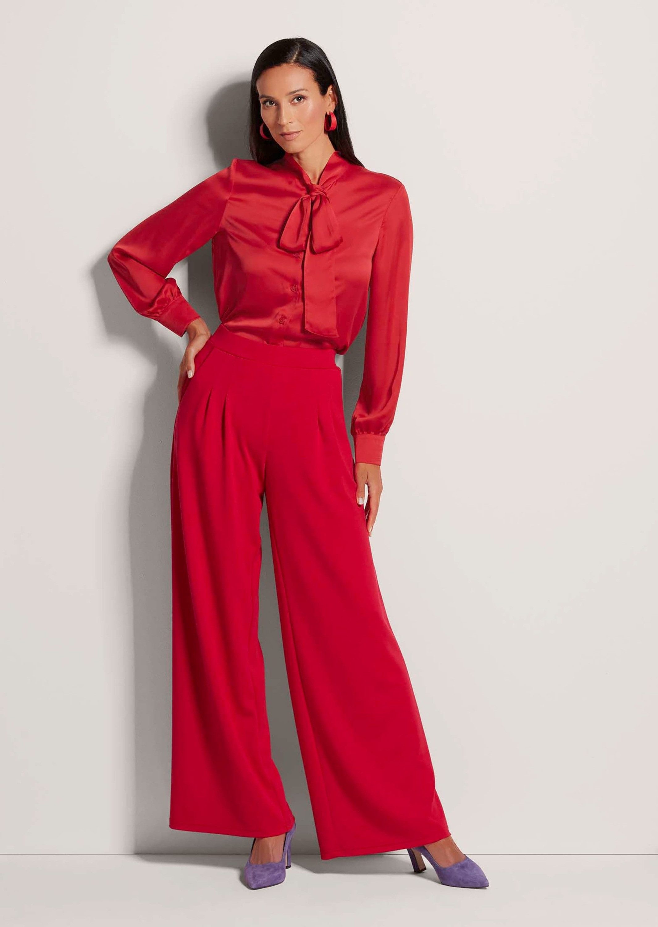 MADELEINE Stoffhose Elegante Schlupfhose mit Falten Stretchhose mit elastis günstig online kaufen