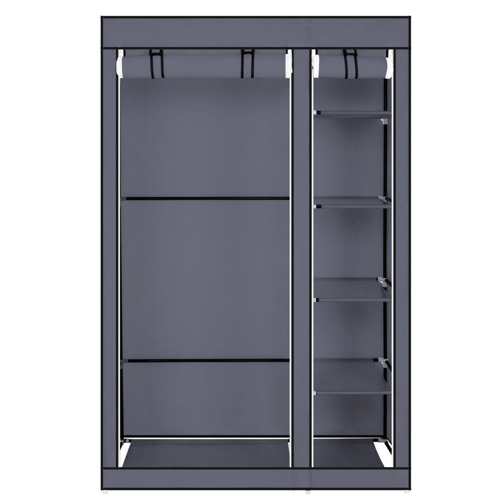 VINGLI Stoffschrank Kleiderschrank Stoff, 110 x 45 x 170 cm, Faltbar Stoffschrank mit Kleiderstange, Stabil, mit Fächern, viel Platz, Offen