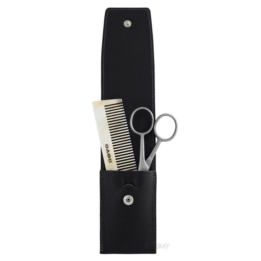 DOVO Solingen Körperrasierer Dovo Bart und Grooming-Set – 2-teilig, schwarzes Leder, 1-tlg.