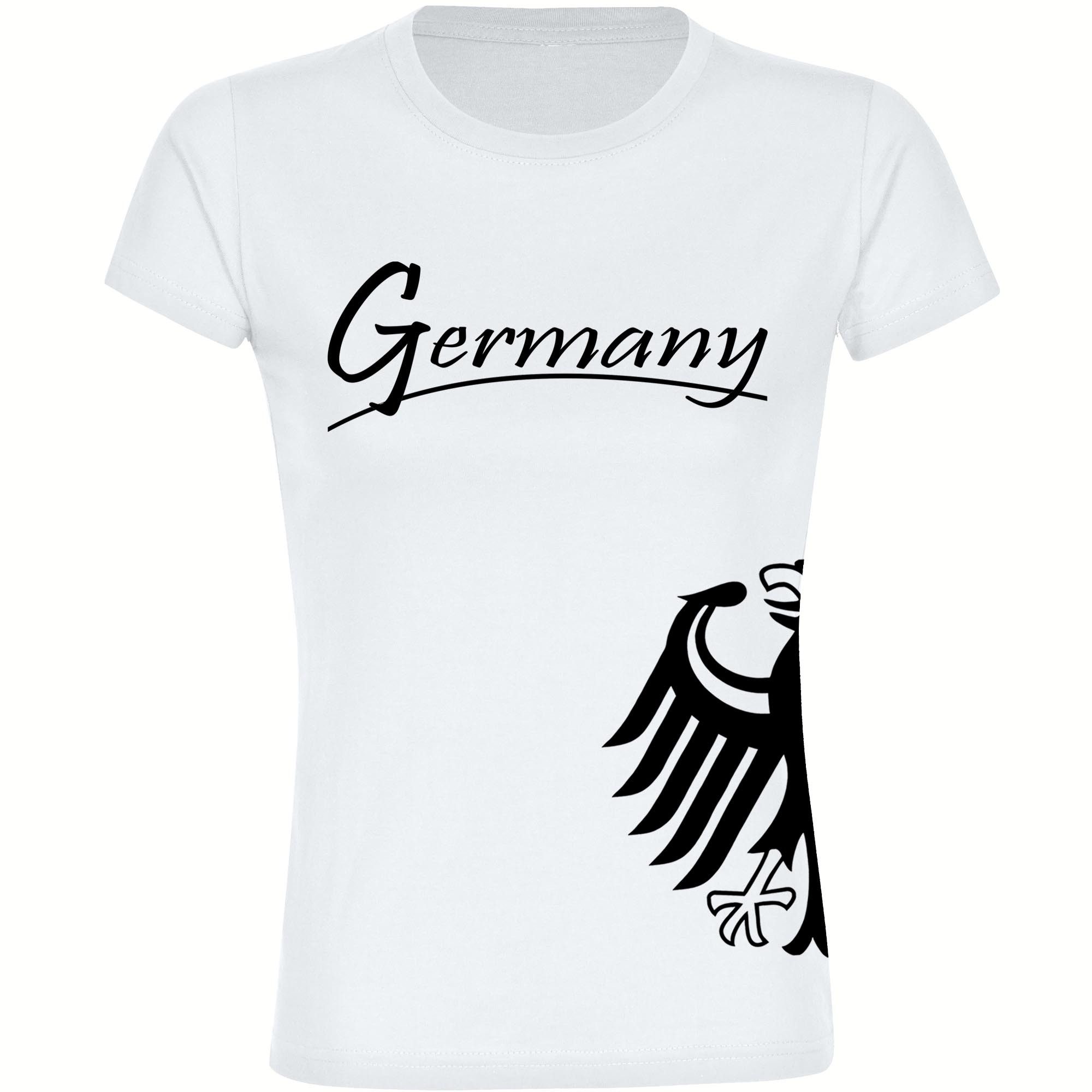 multifanshop T-Shirt Damen Germany - Adler seitlich - Frauen