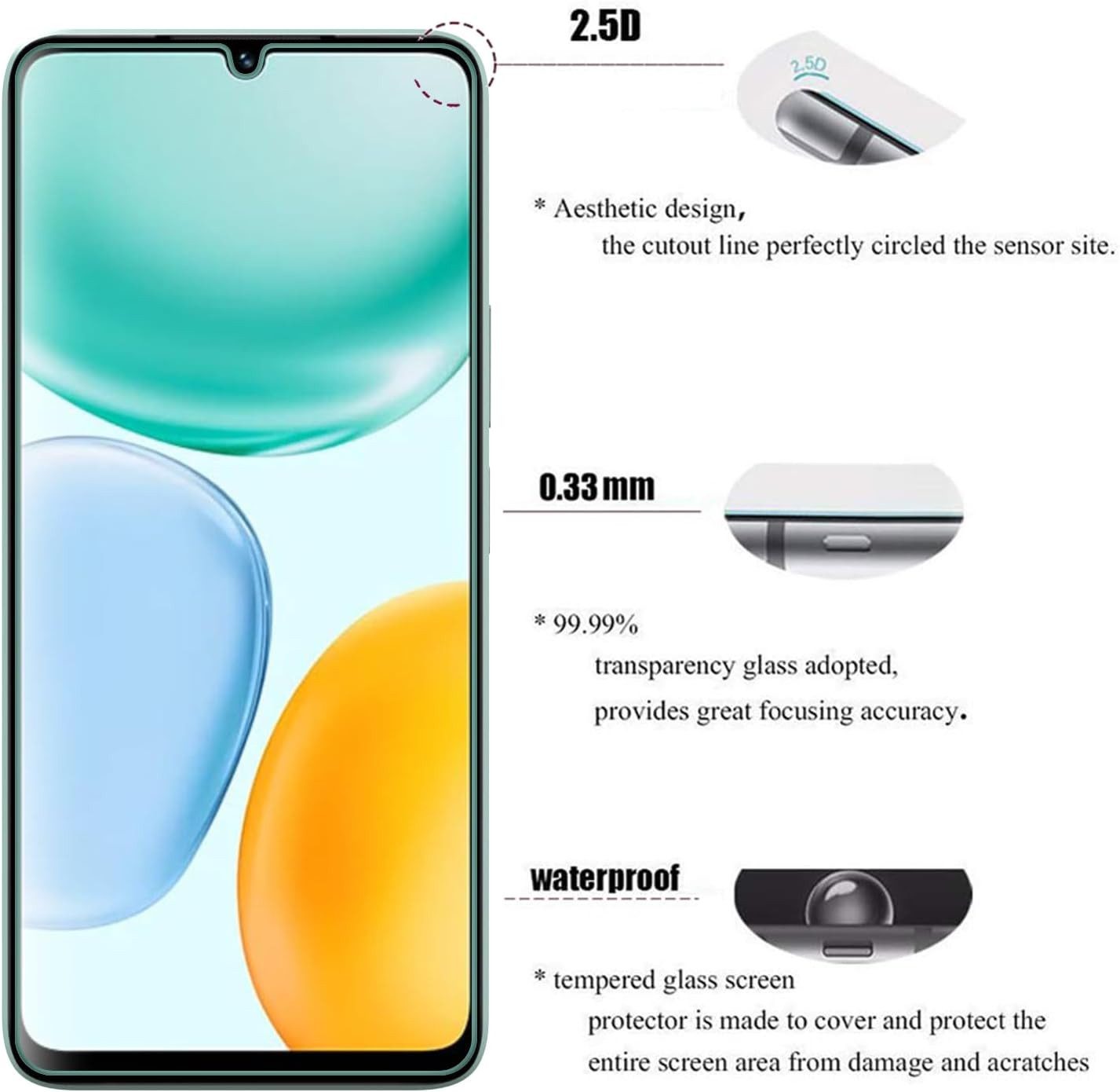 MSM Displayschutzglas 2X Schutzglas für Honor X5C / X5C Plus Display Panzerfolie Full 9H – Bild 2 von 5