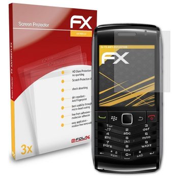 atFoliX Schutzfolie für Blackberry Pearl 3G 9105, (3 Folien), Entspiegelnd und stoßdämpfend