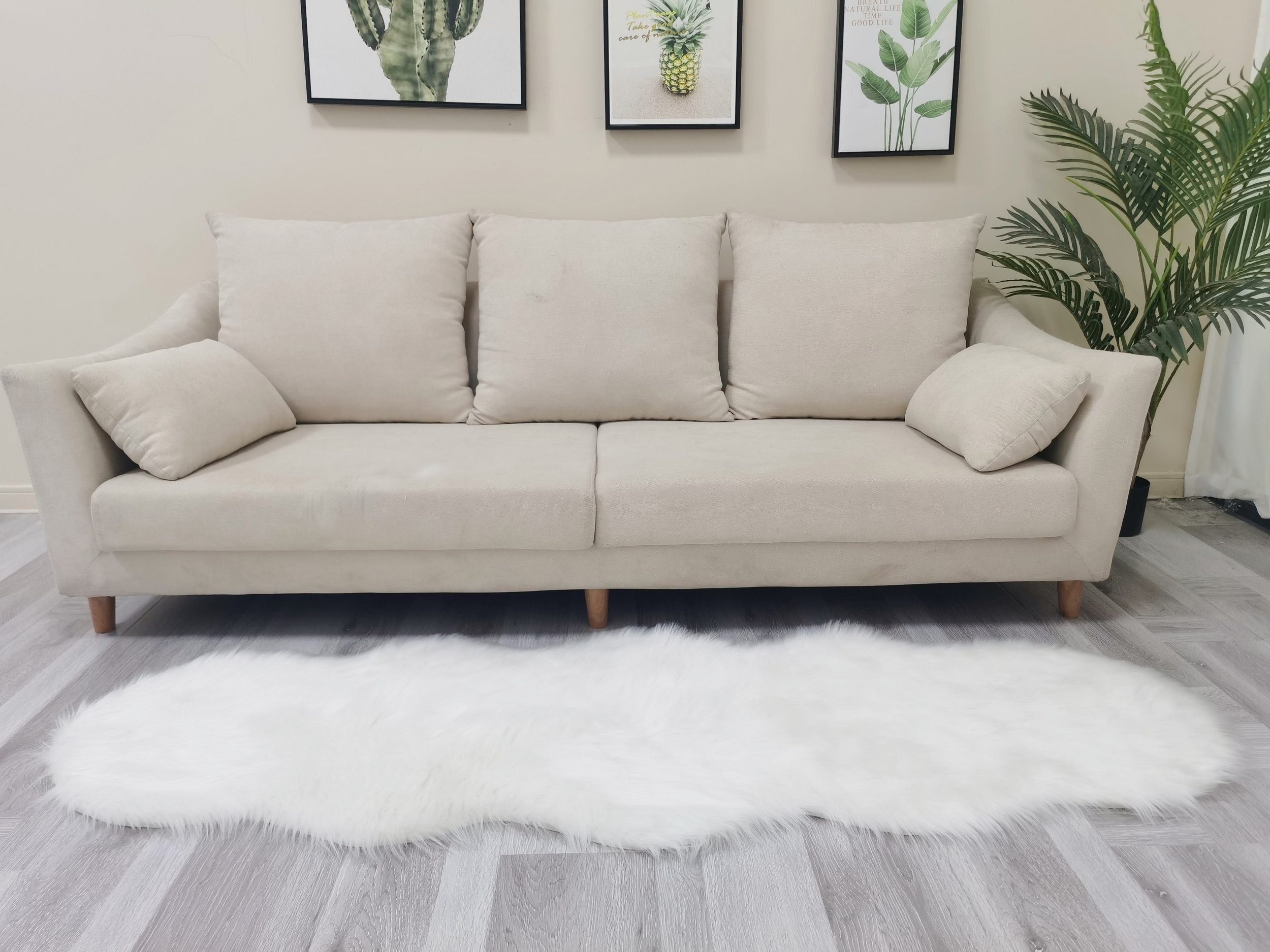 Elegear Fellteppich Fellteppich Wollimitat Kunstfell, Hochflor-Teppich günstig online kaufen