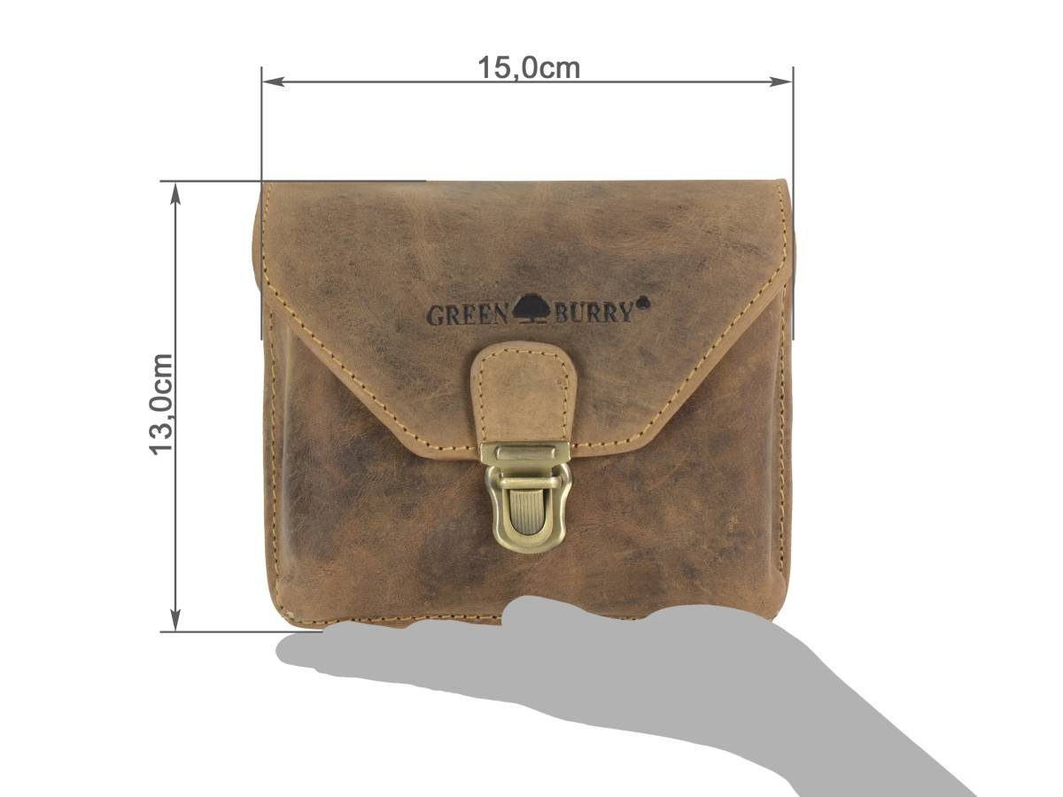 Greenburry Gürteltasche Vintage, Leder Bauchtasche, Bikertasche, braun