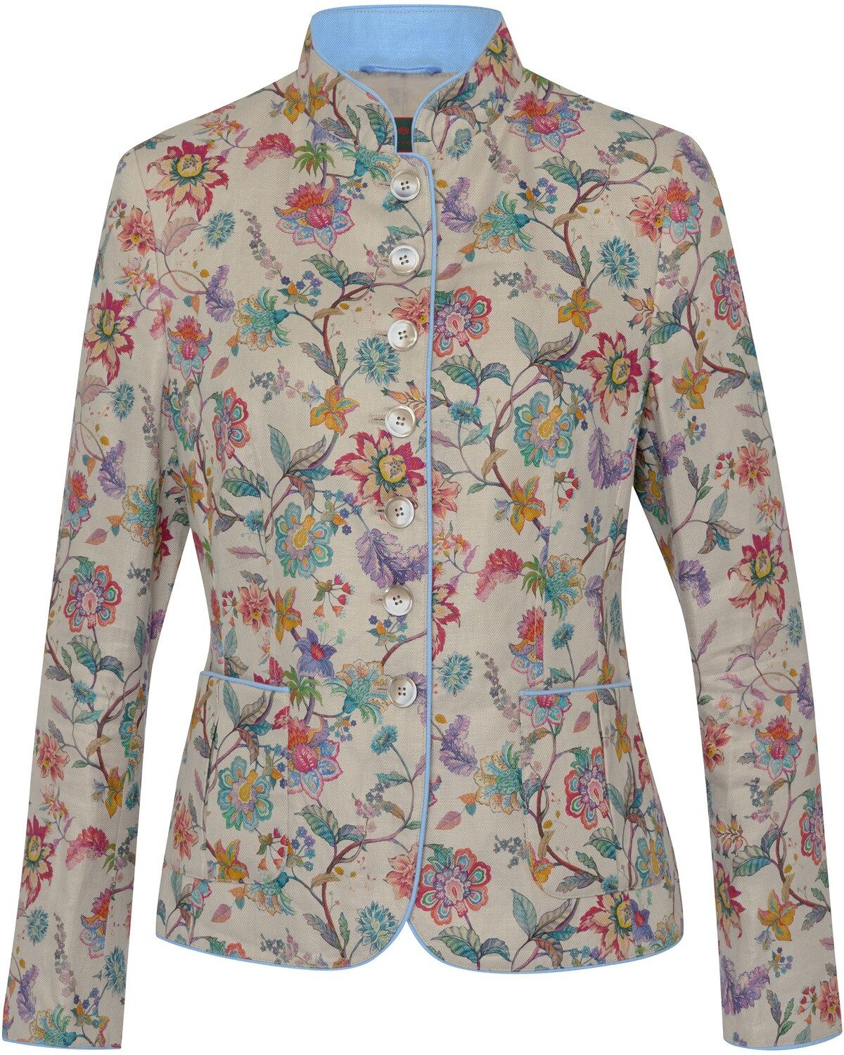 Trachtenblazer Leinen-Stehkragenjacke
