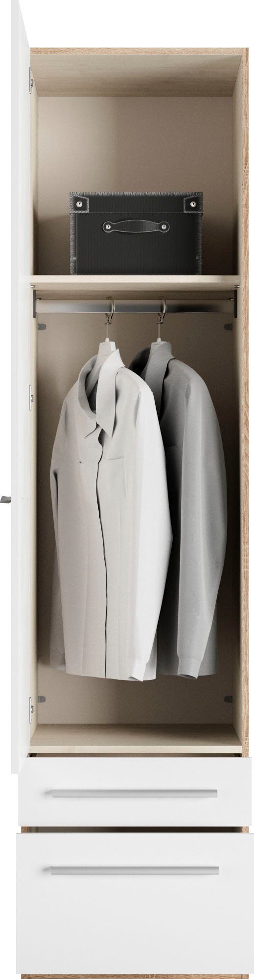 priess Kleiderschrank Schrank Garderobe Wäscheschrank Barcelona in 5 Breiten viel Stauraum, geräumige Schubkästen, mit Spiegel, MADE IN GERMANY – Bild 5 von 5