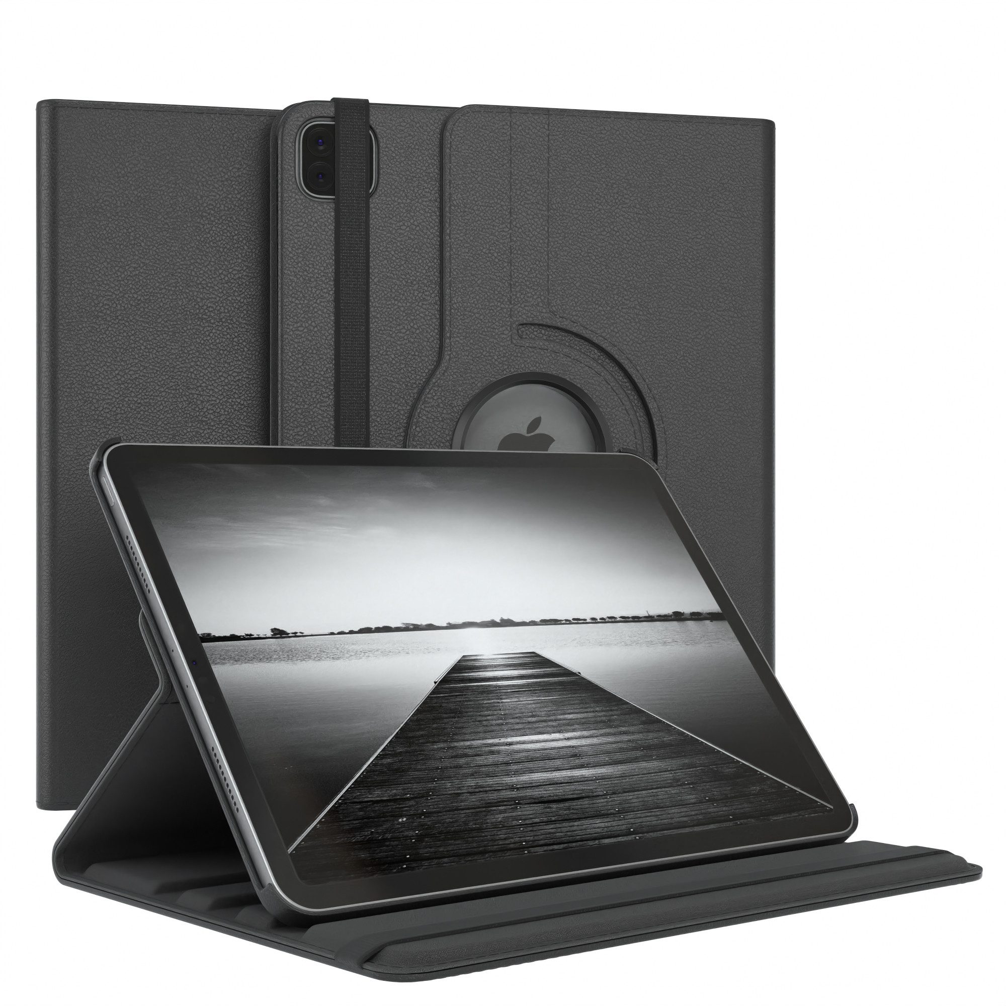 EAZY CASE Tablet-Hülle Rotation Case für iPad Pro 11" 1./2./3./4. Gen. 11 Zoll, Hülle 360° drehbar mit Standfunktion Etui Anti-Kratz Tasche Schwarz