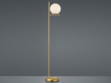 meineWunschleuchte LED Stehlampe, Dimmfunktion, LED wechselbar, Warmweiß, moderne dimmbar-e mit Glas-Kugel Lampenschirm gold-en, H: 150cm