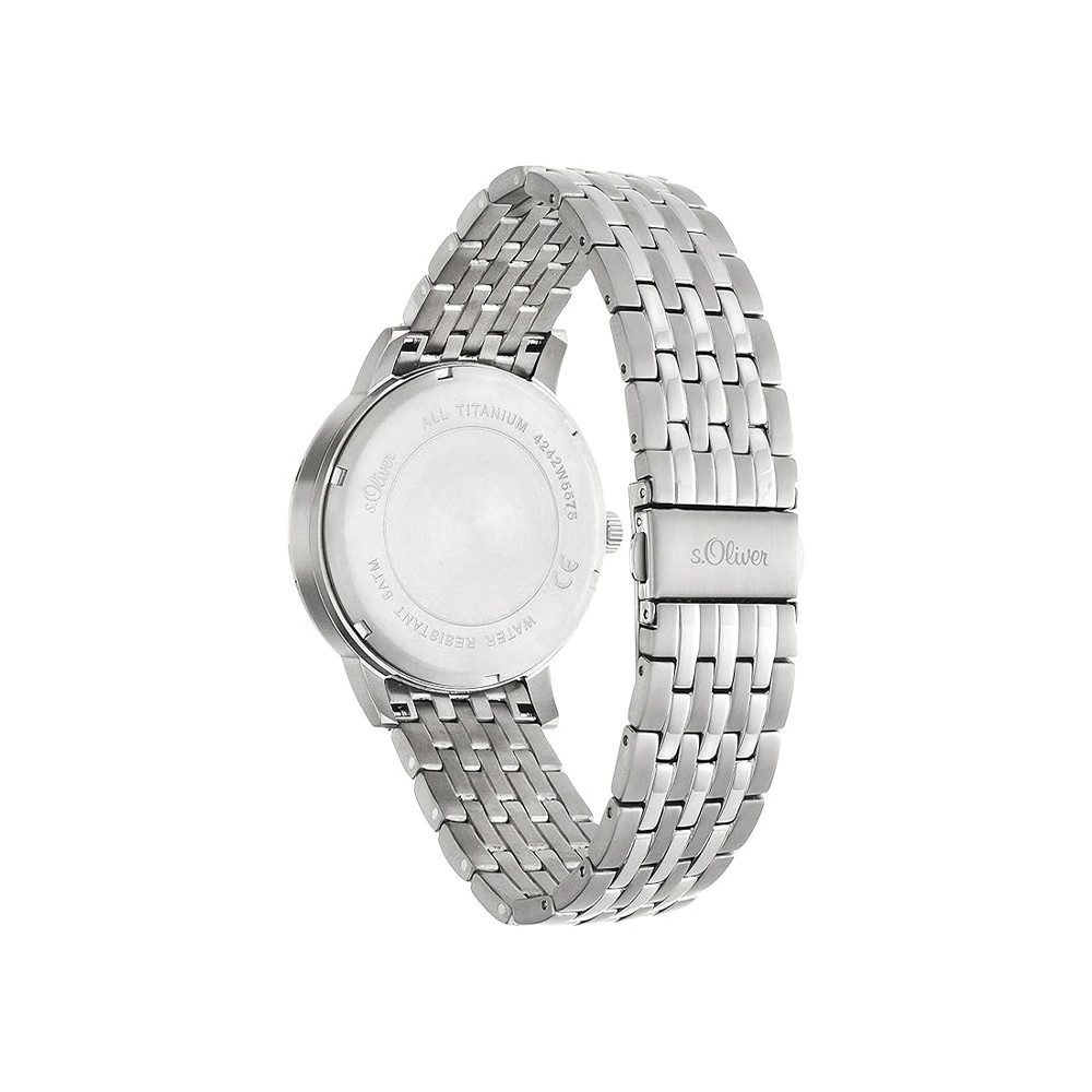 s.Oliver Quarzuhr s.Oliver Armbanduhr mit Titanarmband SO-4242-MQT, s.Olive günstig online kaufen