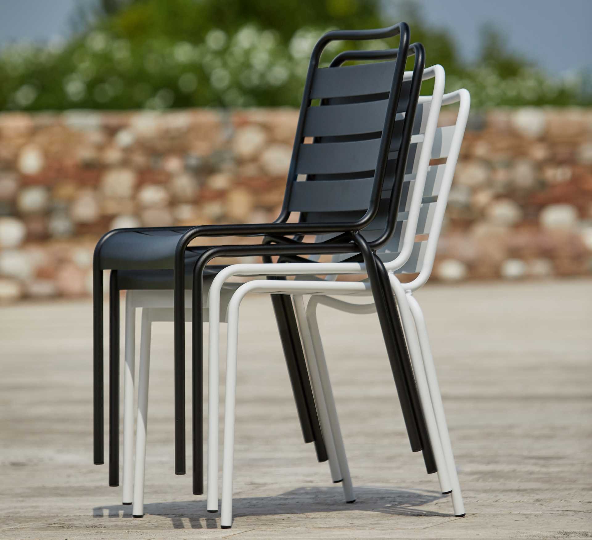 Fiam Stuhl Mya Metal aus Aluminium, Schwarz