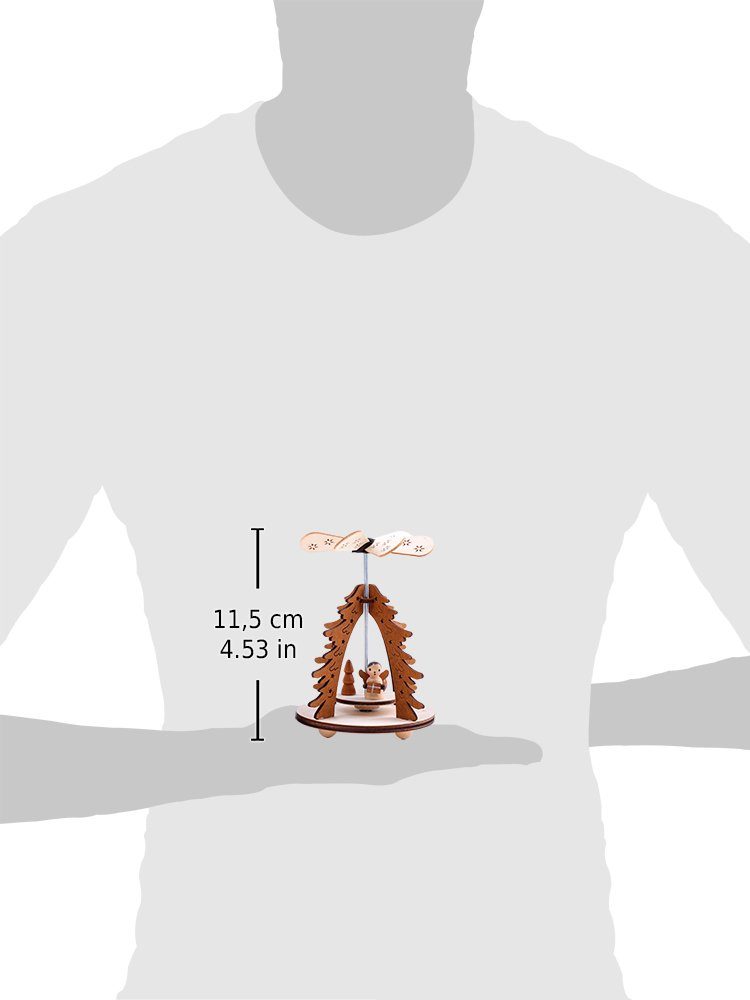 BRUBAKER Weihnachtspyramide Holzpyramide im 2er Set, mit 2 Motiven, Tischpyramiden aus Holz, handbemalte Figuren