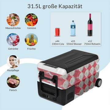 autolock Thermobehälter EA35 tragbare Kompressor Kühlbox 31.5 Liter Doppelzone , APP Steuerung 12/24V DC und 100-240V AC für Outdoor Fahrzeuge