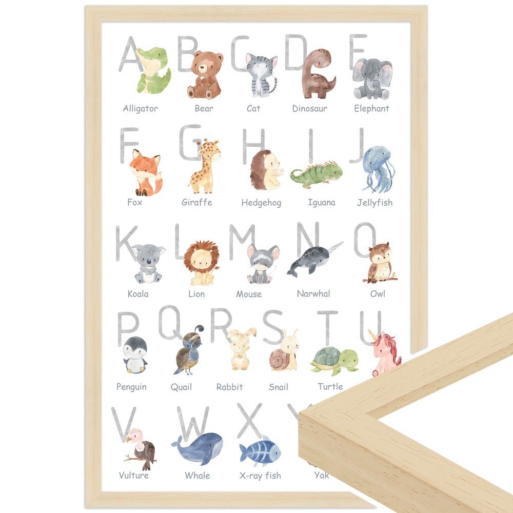 Mende Frames Bild mit Rahmen Alphabet englisch, Poster für Kinderzimmer