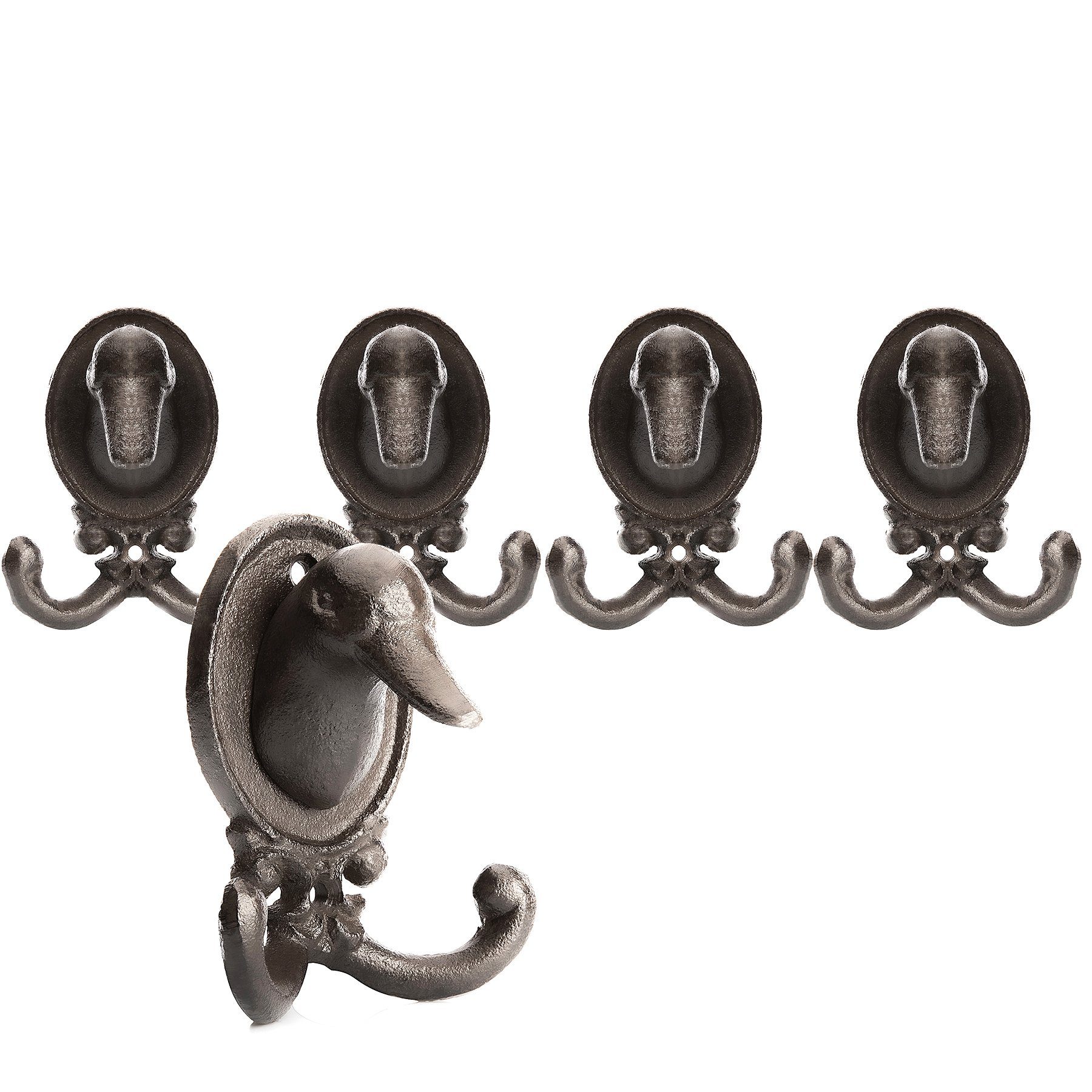 BigDean Kleiderhaken 4 Stück Wandhaken Ente aus robusten Gusseisen, (4-St) günstig online kaufen