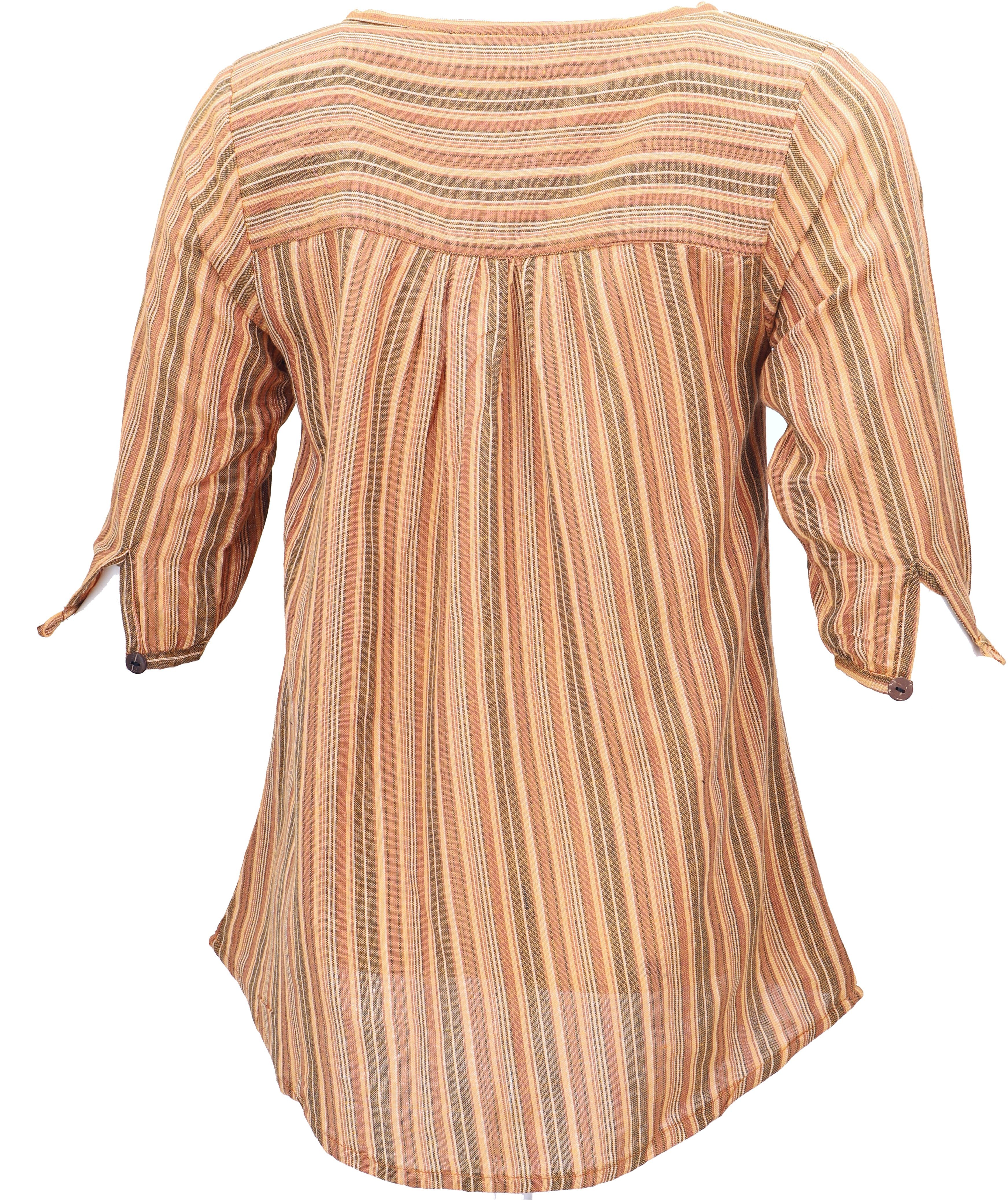 Guru-Shop Longbluse Leichte Baumwollbluse, gestreifte Boho.. günstig online kaufen