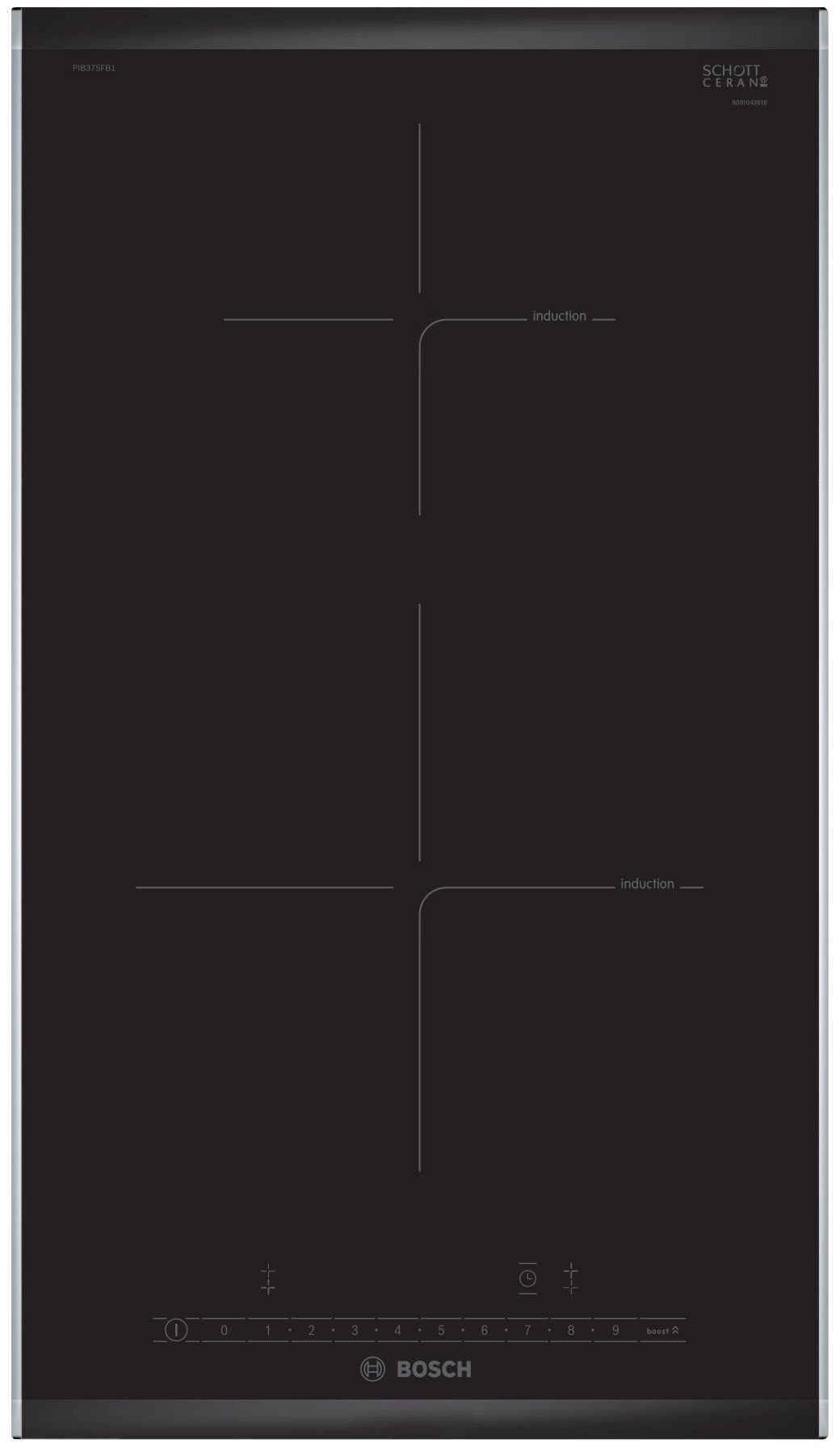 BOSCH Induktions-Kochfeld Serie 6 PIB375FB1E, Power Boost für schnelles Aufheizen & elegantes Comfort Profil Design