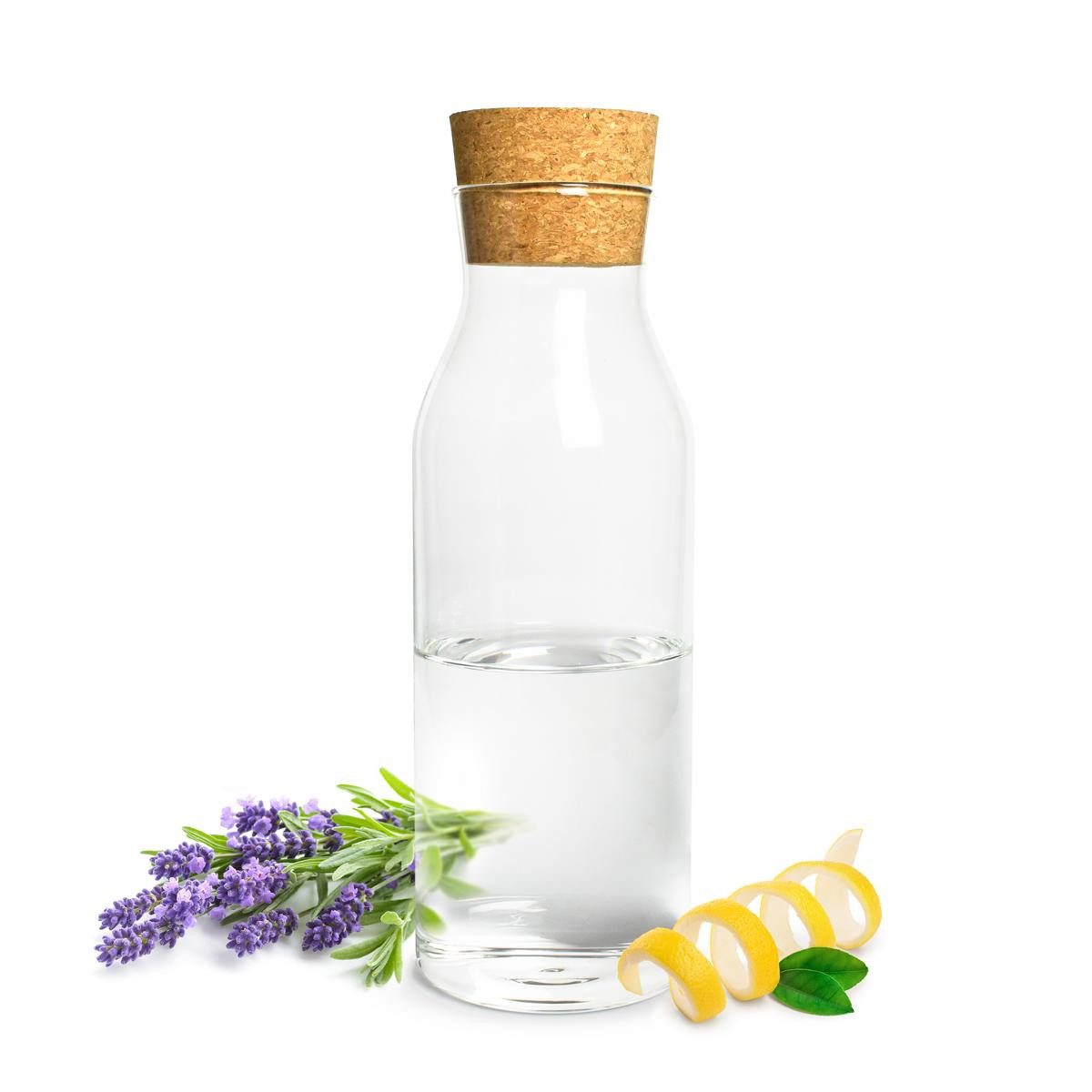 Sendez Wasserkaraffe Glaskaraffe 1 Liter mit Korkdeckel Weinkaraffe Графин Karaffe