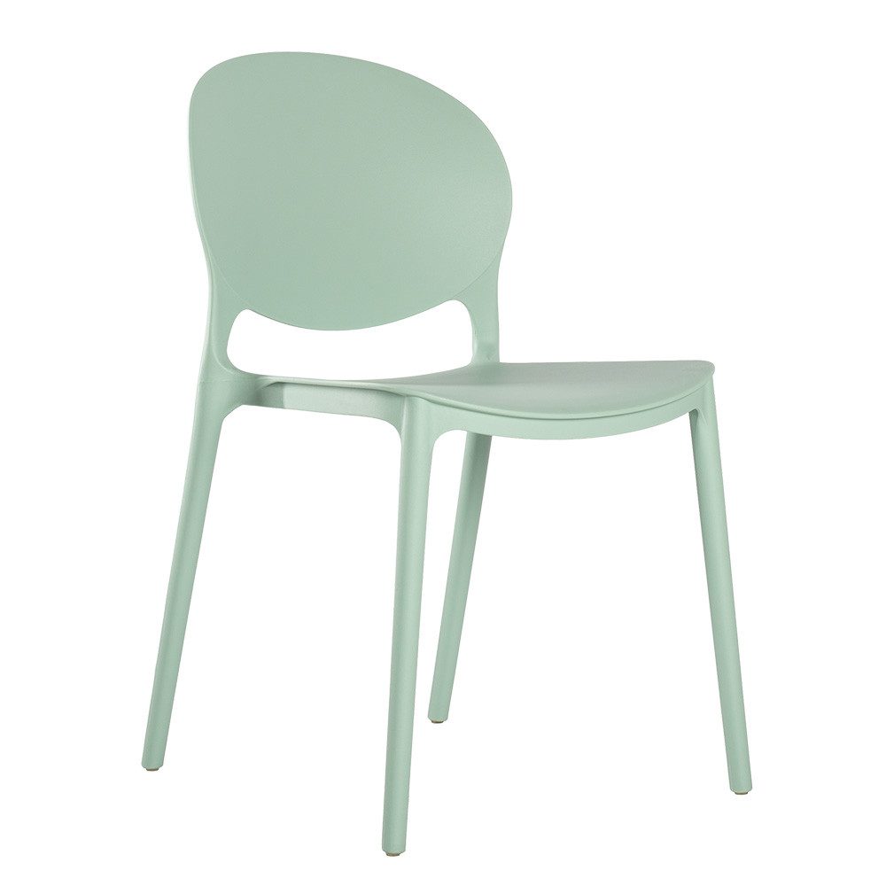 Lüllmann Besucherstuhl Designstuhl aus Polypropylen, Farbe salbei (1, 1 St), Designerstuhl aus Kunststoff, robust, pflegeleicht