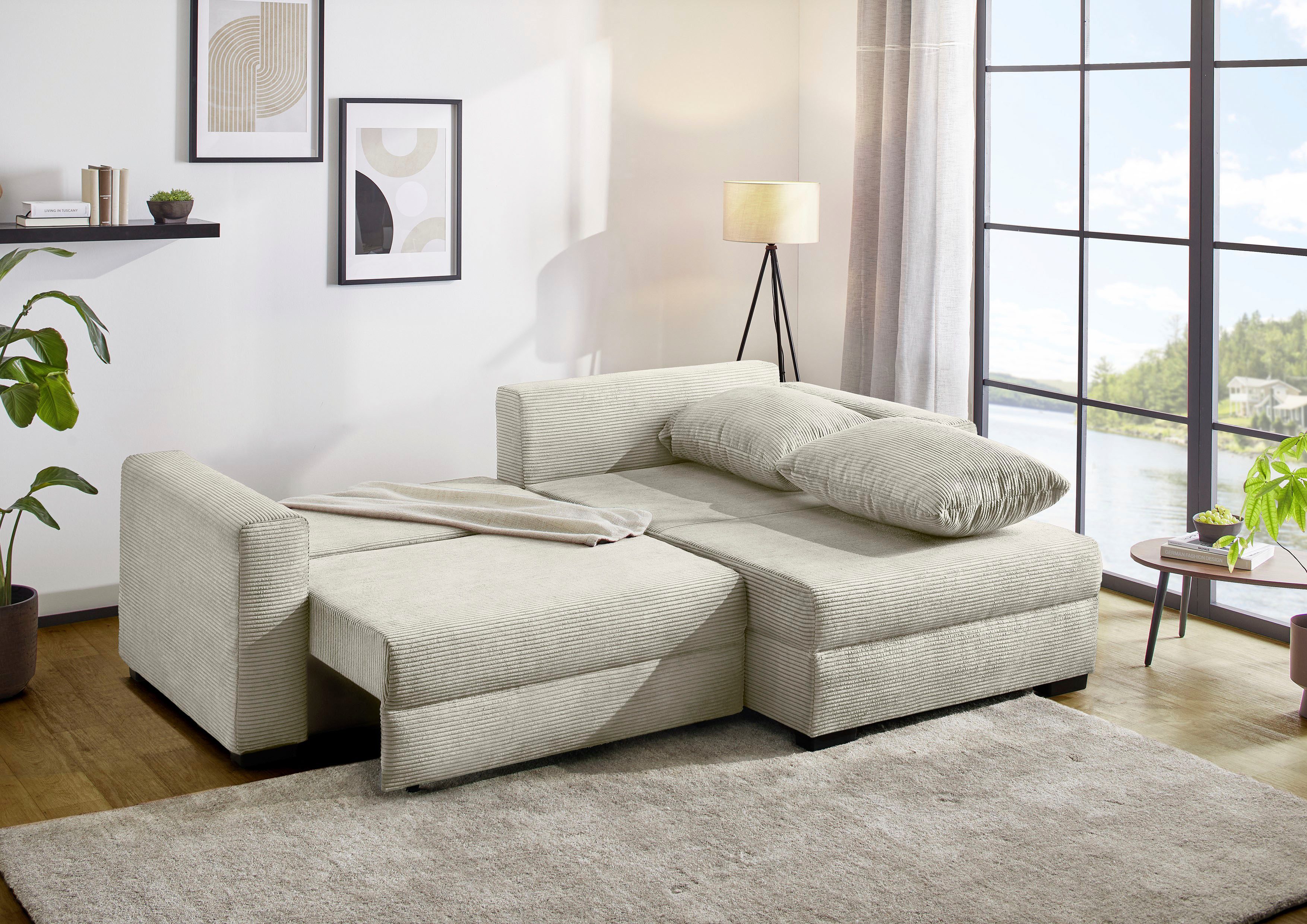 Jockenhöfer Gruppe Ecksofa "Saalbach, L-Form, Breite 261cm", inkl. Bettfunk günstig online kaufen