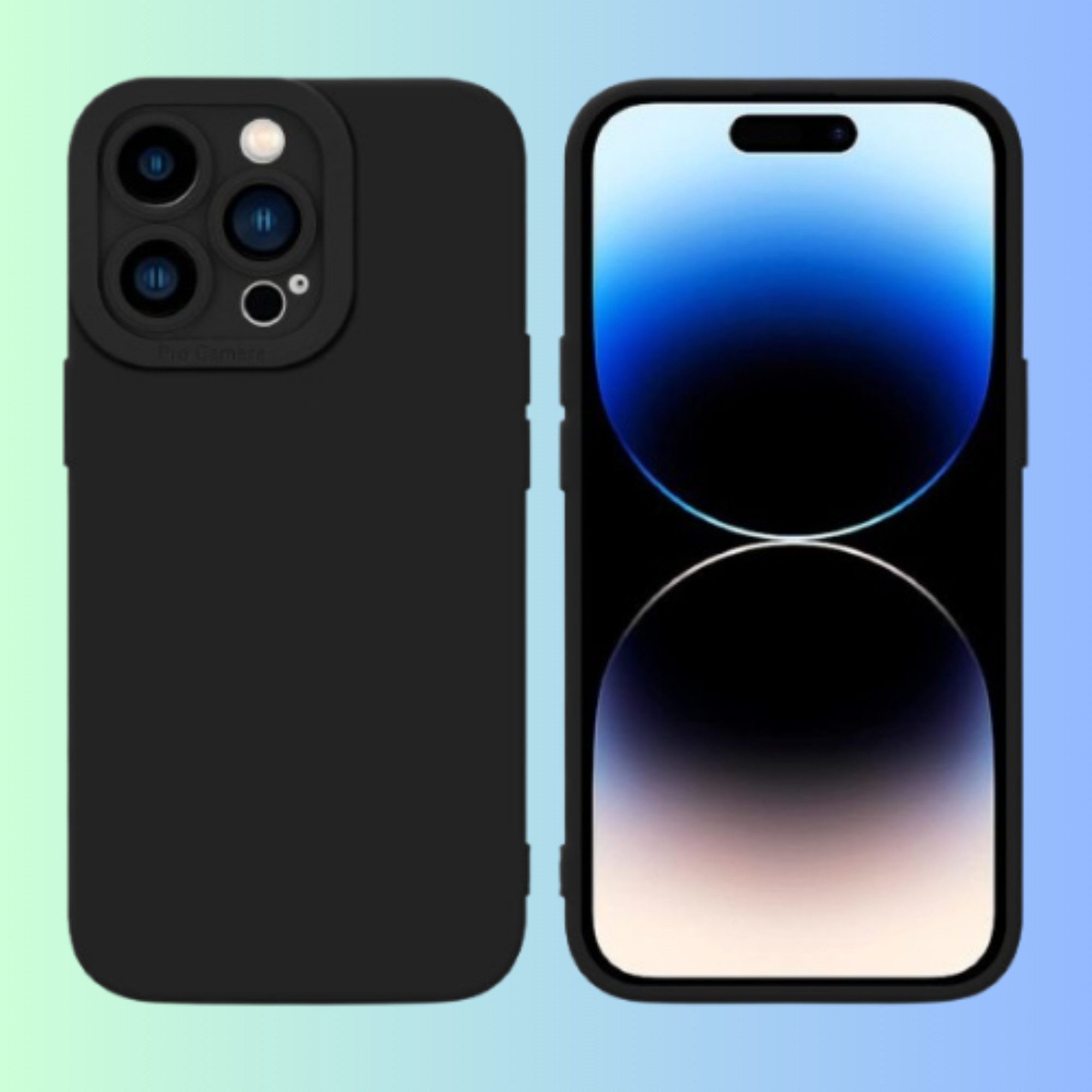 Montegoni Handyhülle Schwarz Silikon Case für Apple iPhone 13,14,13/14 pro,13/14 pro max, Stoßfeste Hülle mit Kameraschutz, Silikon Slim Case Cover