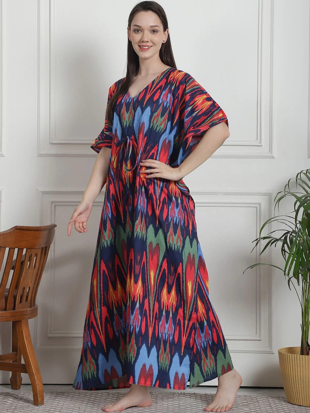 PfauGermany Kaftan ABSTRACT IKAT PRINT COTTON KAFTAN