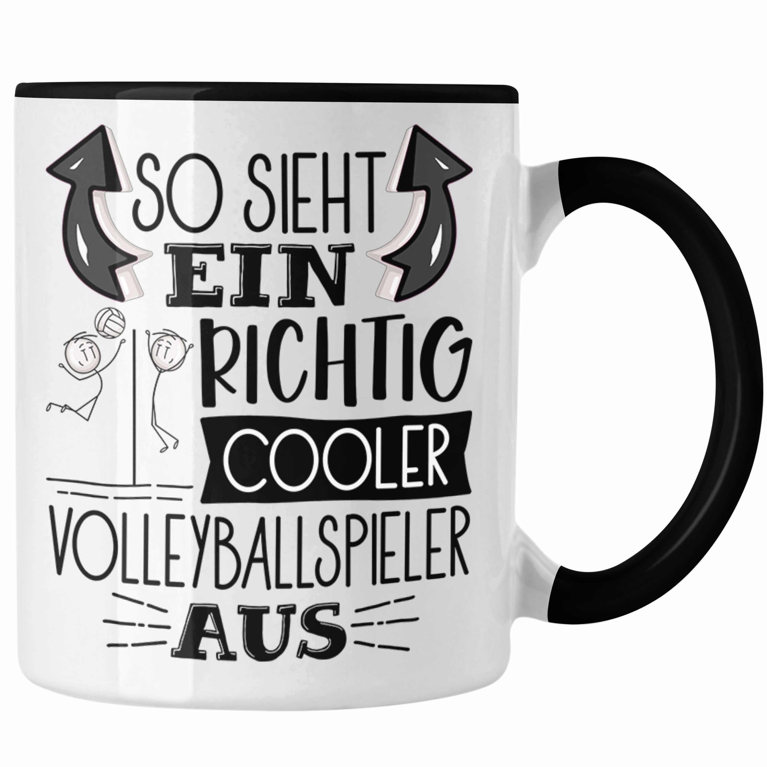 Trendation Tasse Volleyballspieler Tasse Geschenk So Sieht Ein Richtig Cooler Volleyba Schwarz