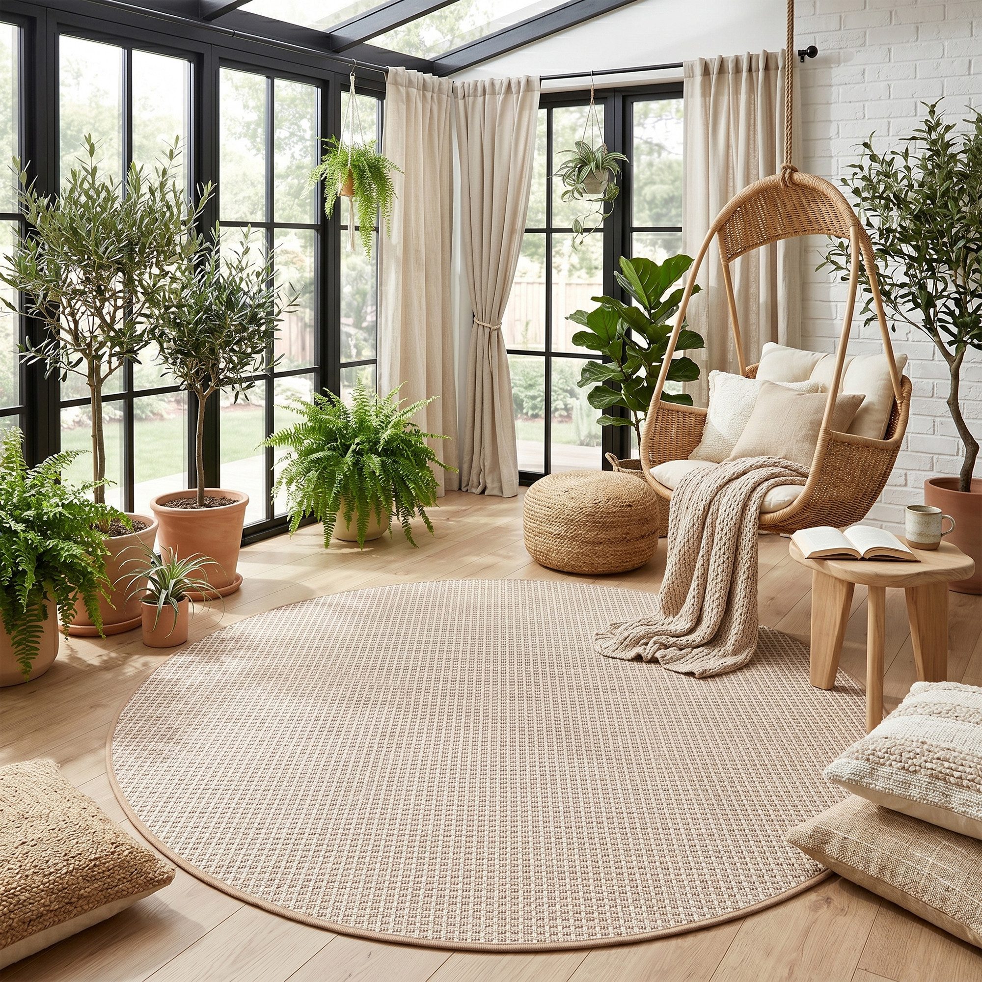 Snapstyle Outdoorteppich In & Outdoor Teppich Oslo Trend Rund, Rund, Höhe: 4 mm