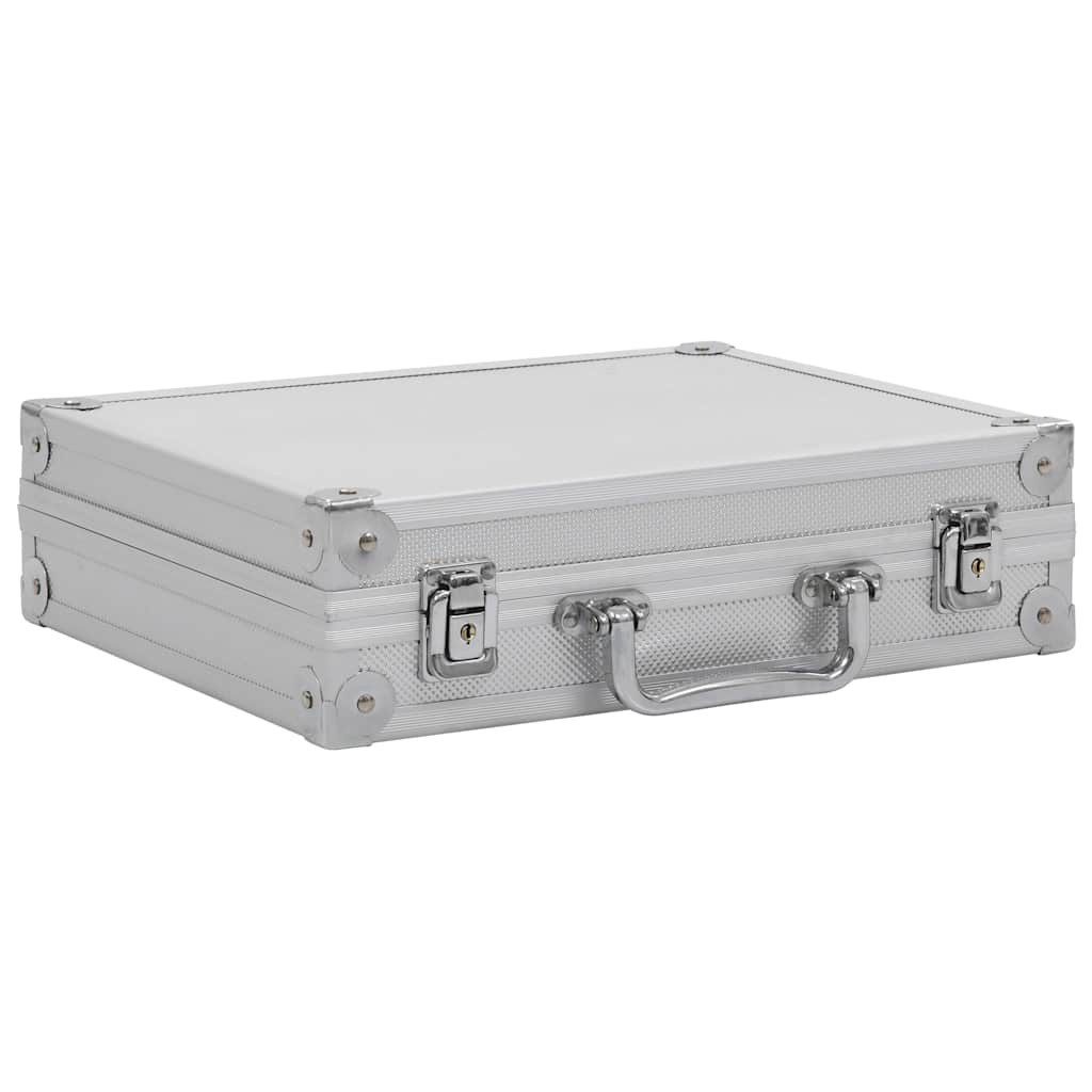 vidaXL Koffer Waffenkoffer Aluminium ABS Silbern