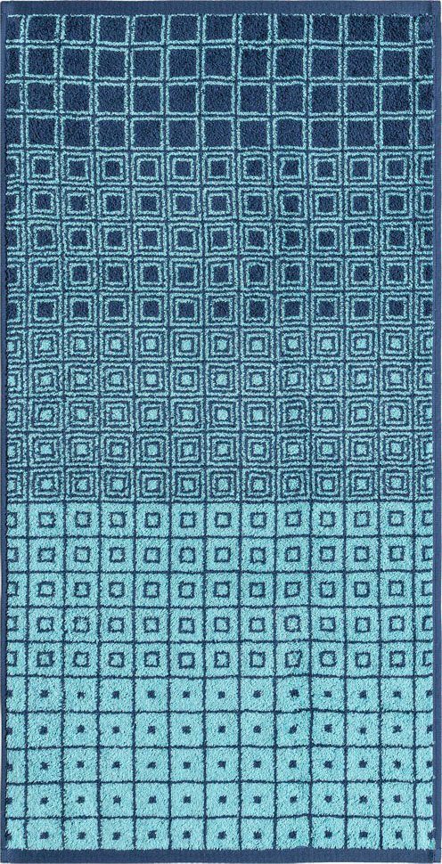 Egeria Handtuch Baumwolle (1-St), Jacquard-Walkfrottier graphisches Kaya, türkis 100% Dessin